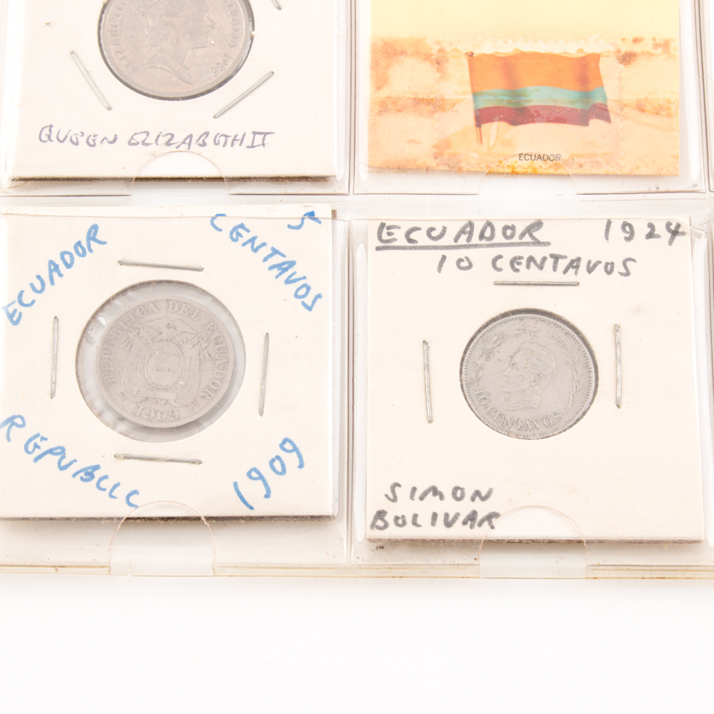 Group of (18) Assorted Australian and Ecuadorian Coins