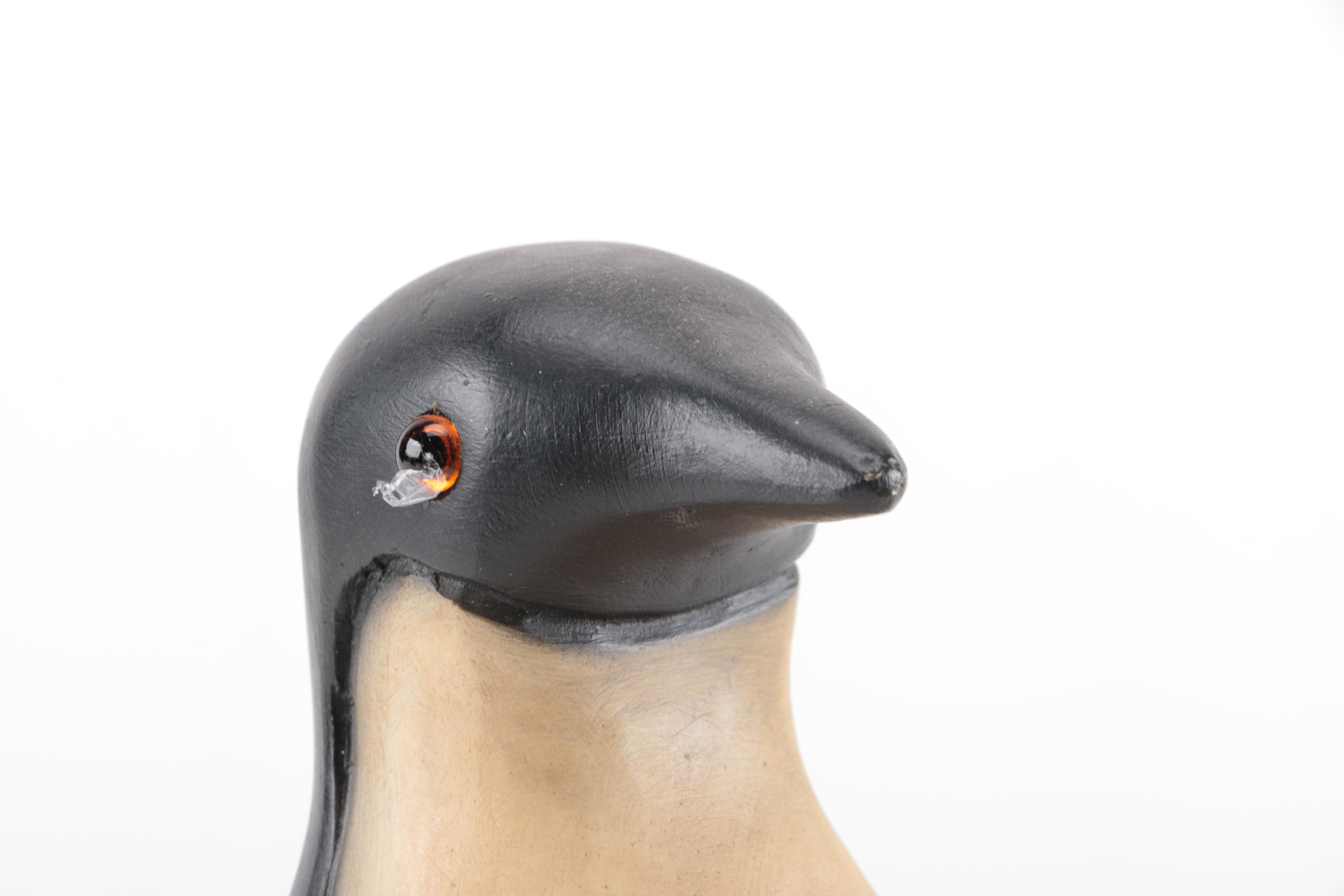 Wooden and Ceramic Penguin Figurines