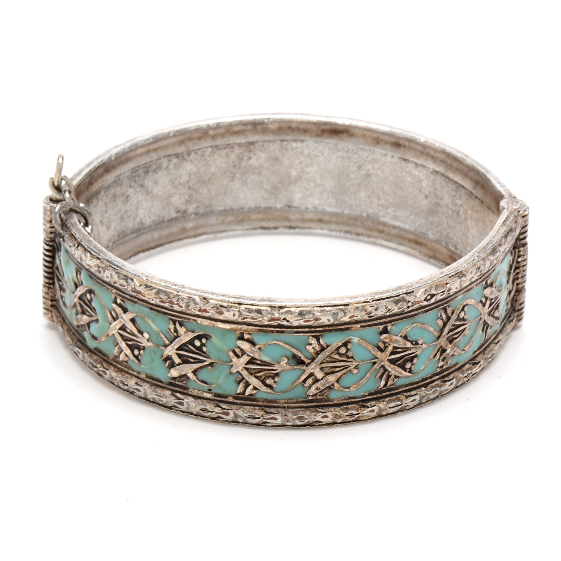 Vintage Enameled Hinged Bangle