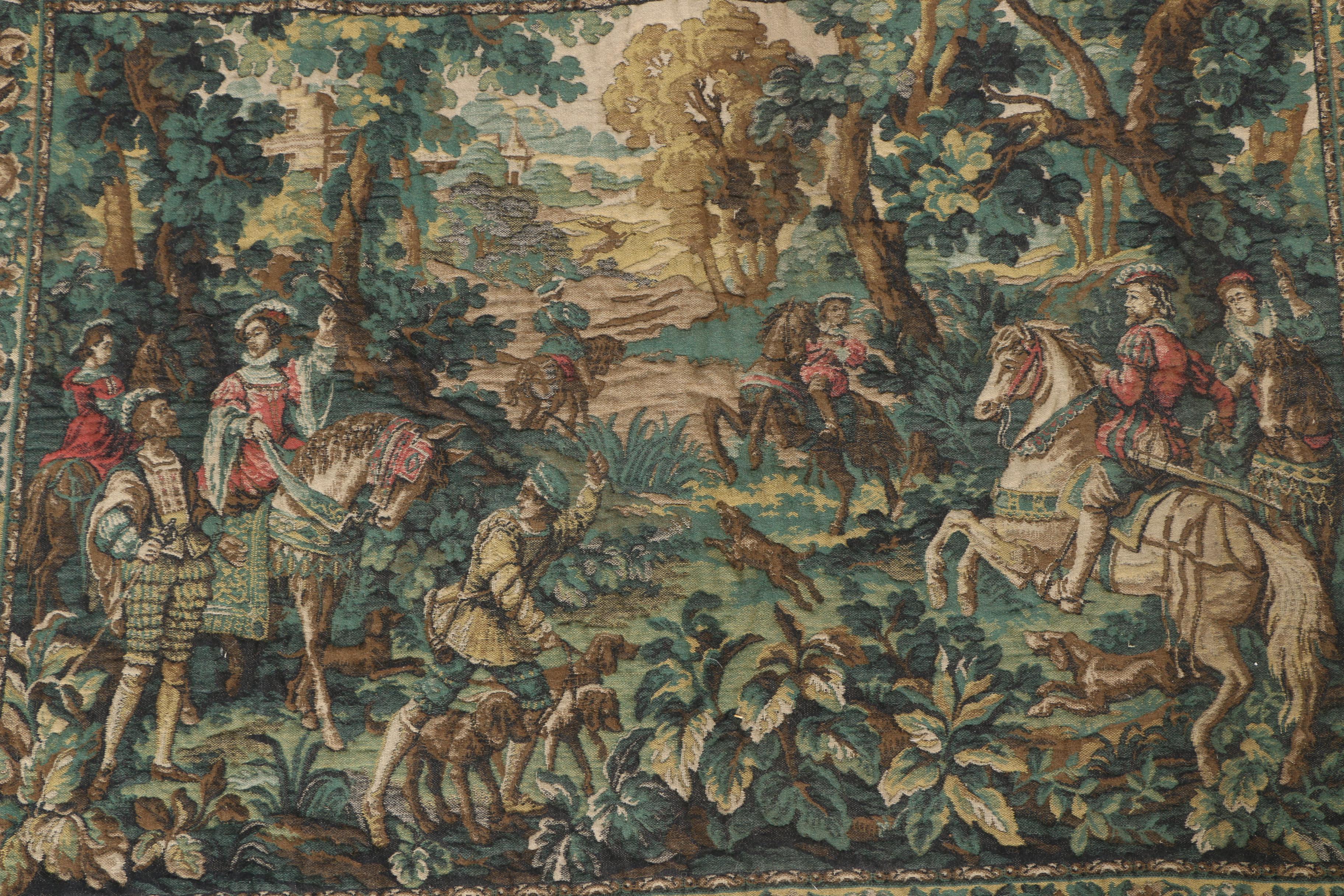 Verdure Tapestry Depicting a Late Medieval European Hunting Scene