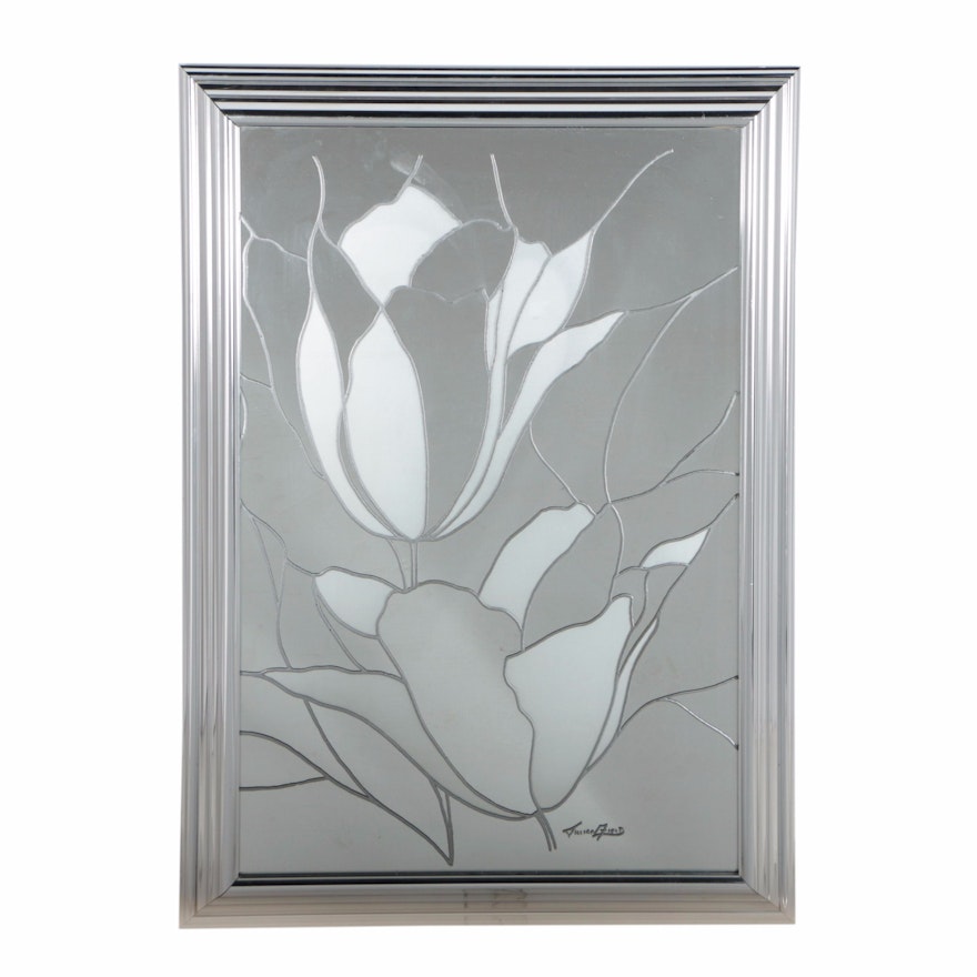 Jillian Field Serigraph on Glass of a Flower