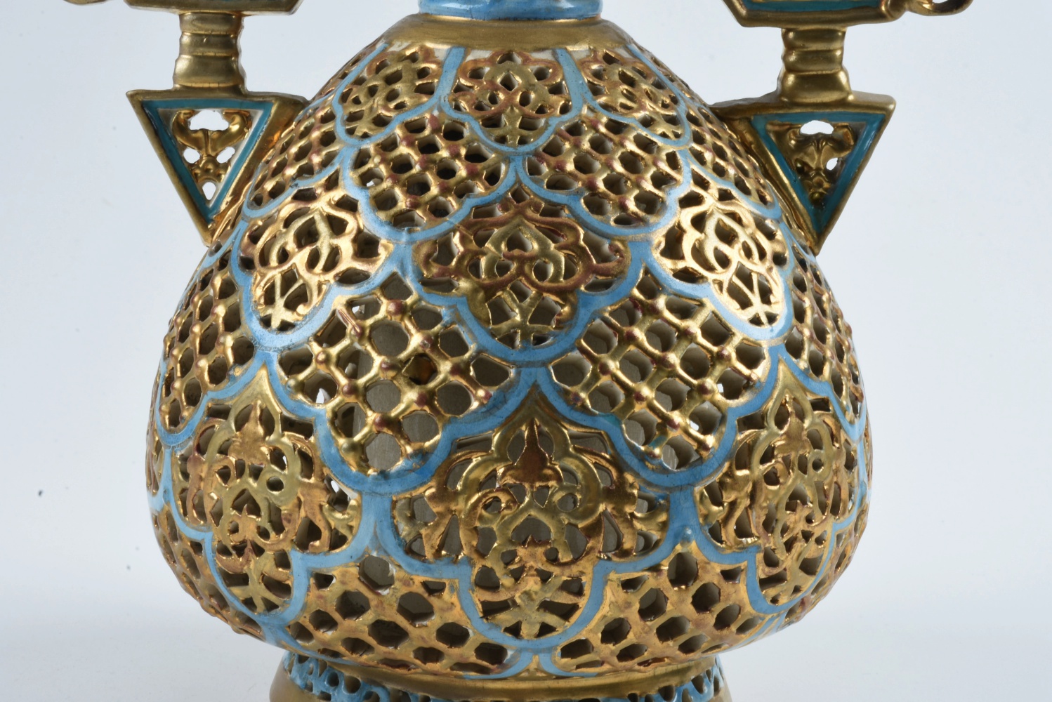 19th-Century Fischer J. Highly Reticulated Vase