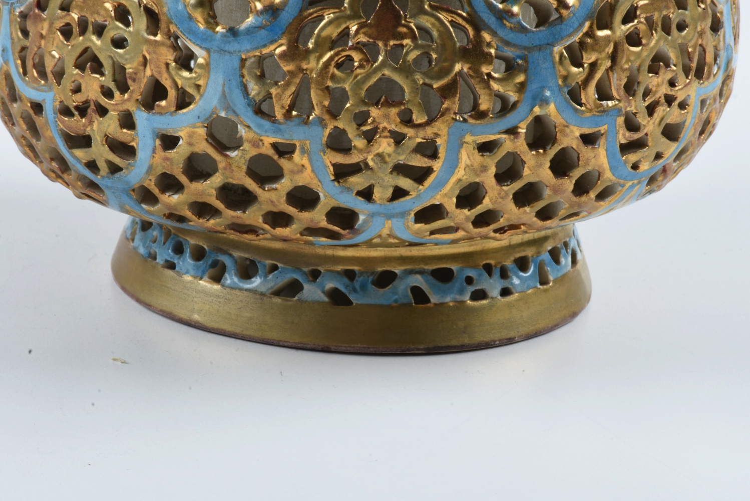 19th-Century Fischer J. Highly Reticulated Vase