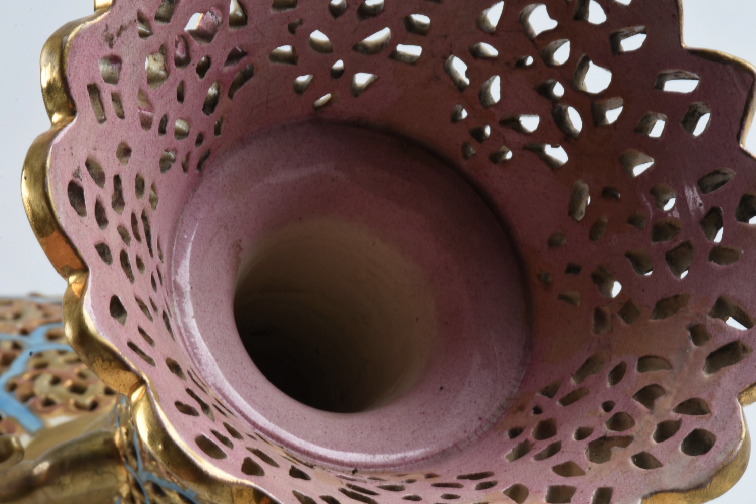 19th-Century Fischer J. Highly Reticulated Vase