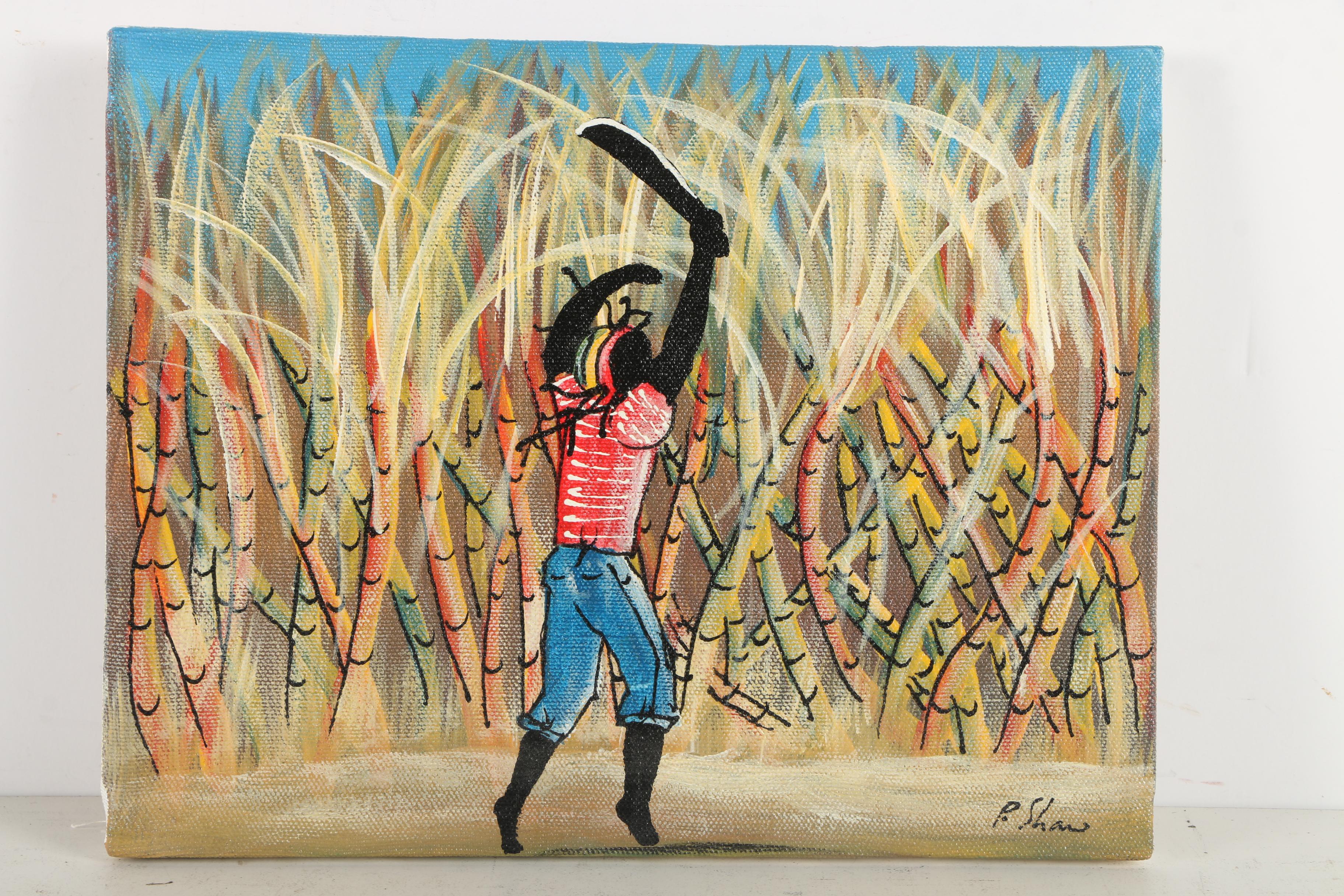 Acrylic Paintings Including D. Roberts Jamaican Landscape