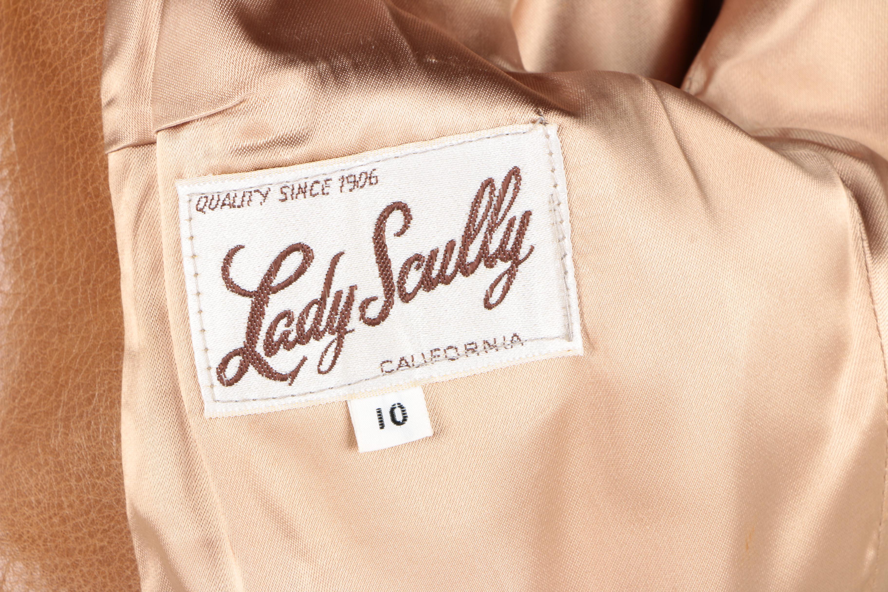 Lady Scully Leather Coat With Muskrat Collar