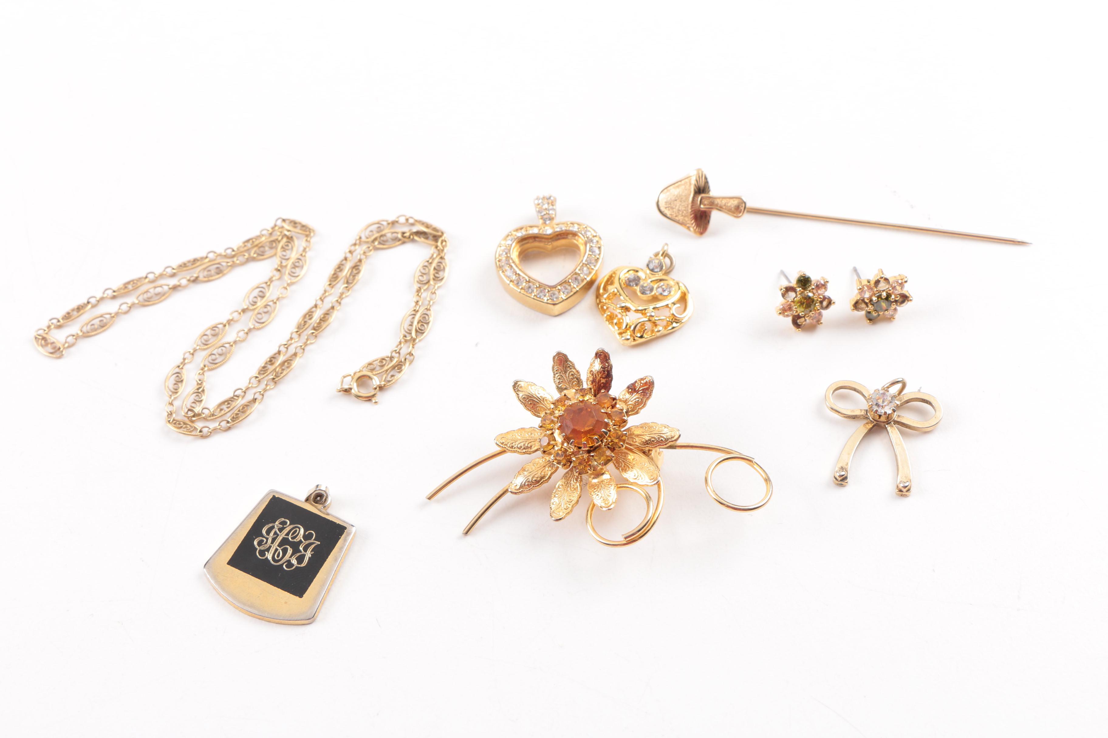 Gold and Silver Tone Costume Jewelry