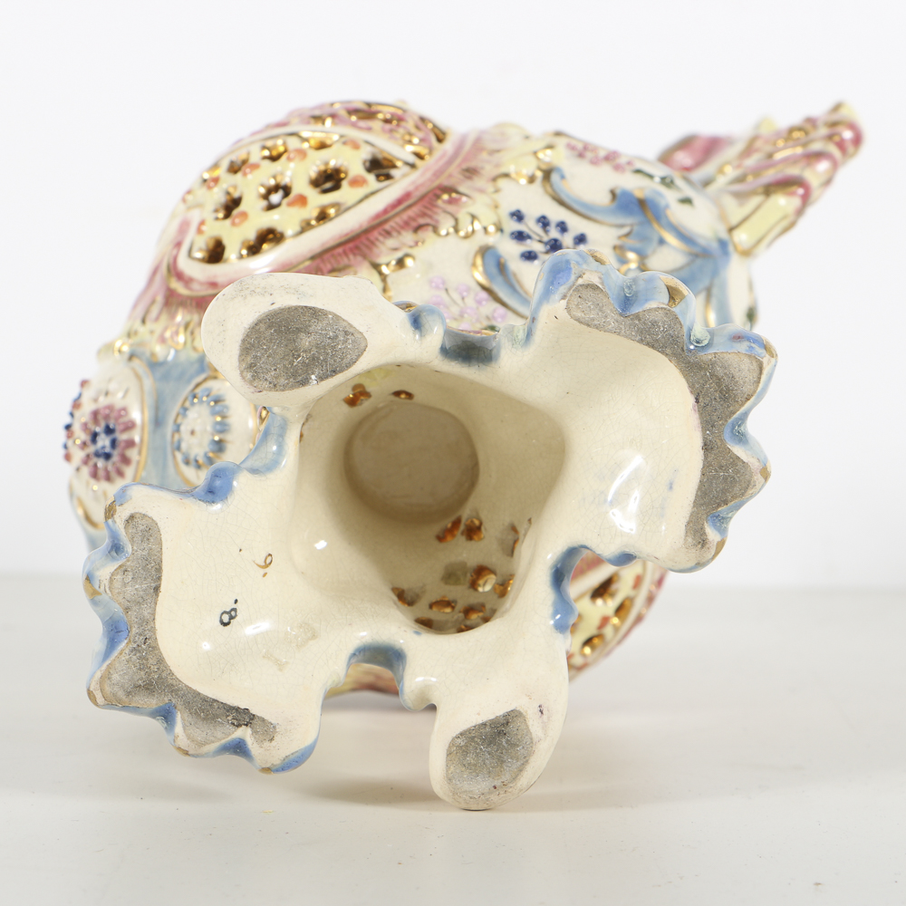 19th-Century Fischer J. Reticulated and Embossed Ceramic Jug