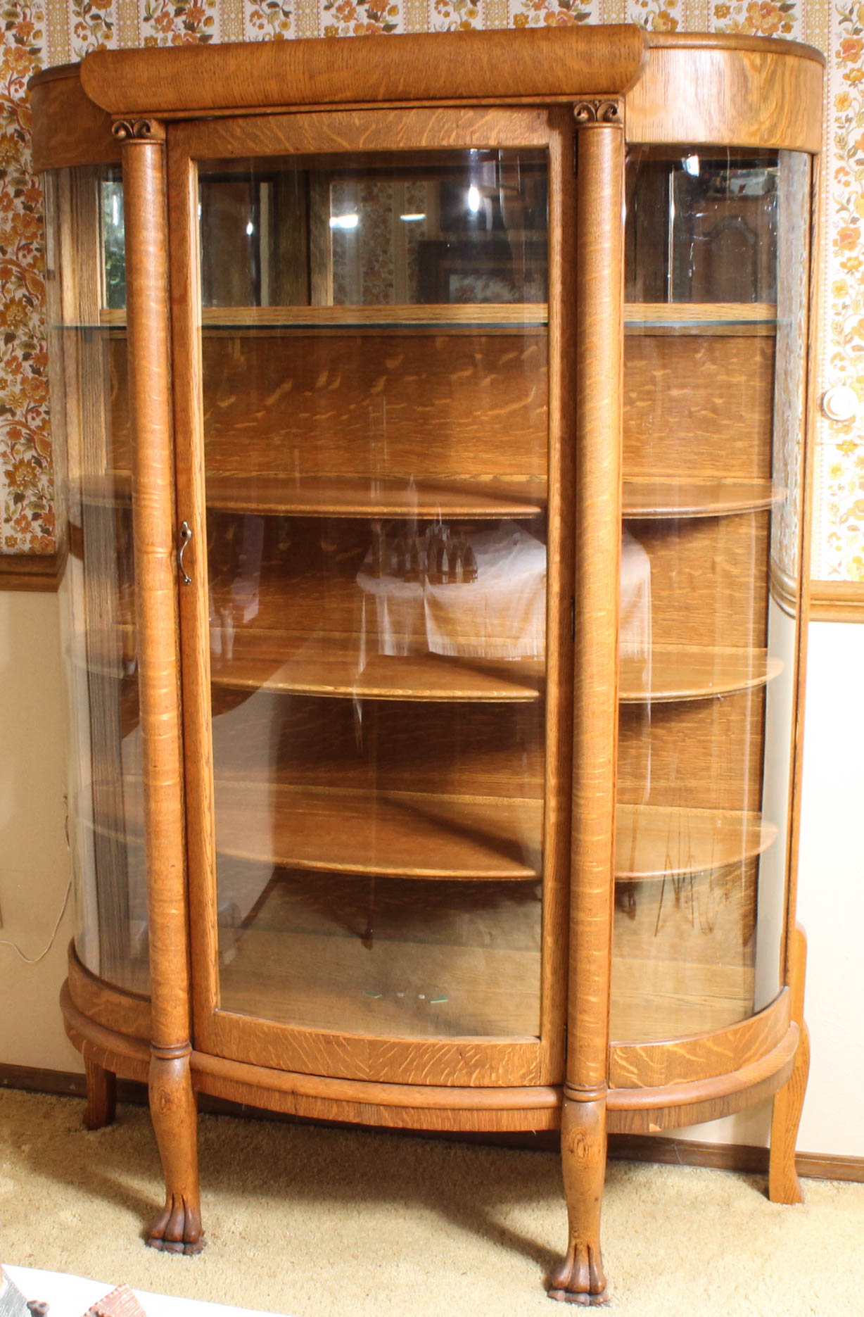 Vintage Oak Display Cabinet