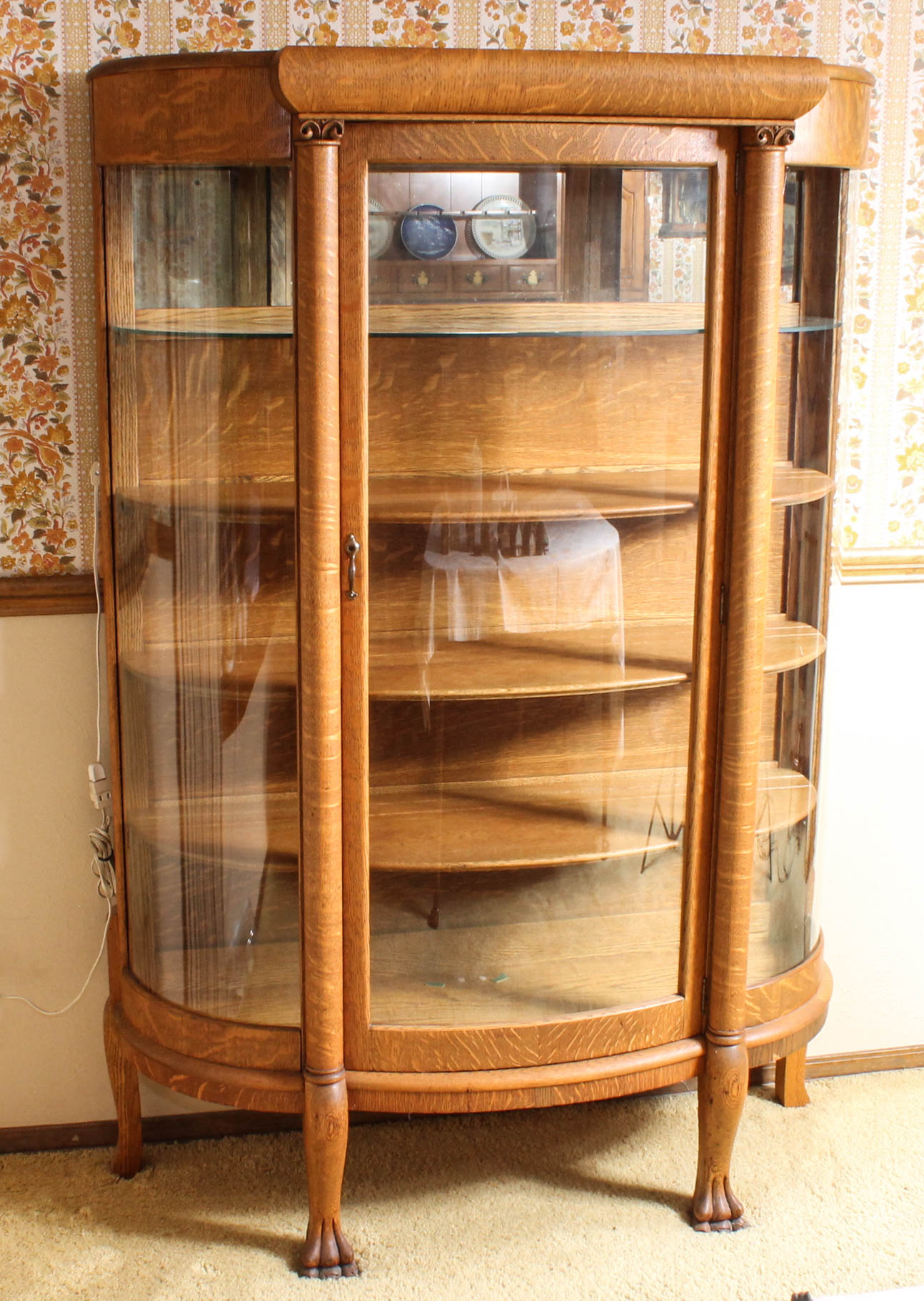Vintage Oak Display Cabinet