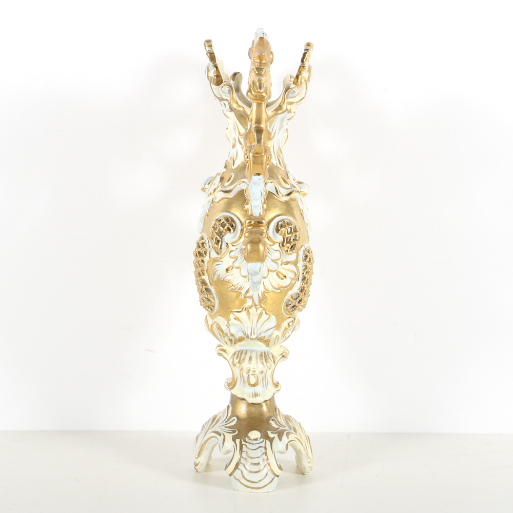 19th-Century Fischer J. Ceramic Double Handled Urn