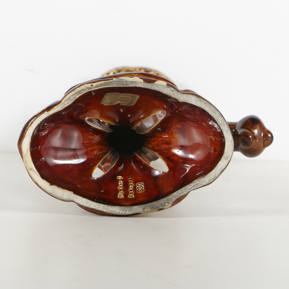 19th-Century Fischer J. Ceramic Trumpet Vase