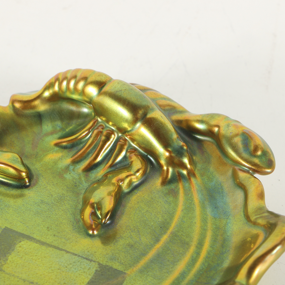 Zsolnay Ceramic Lobster Figural Dish