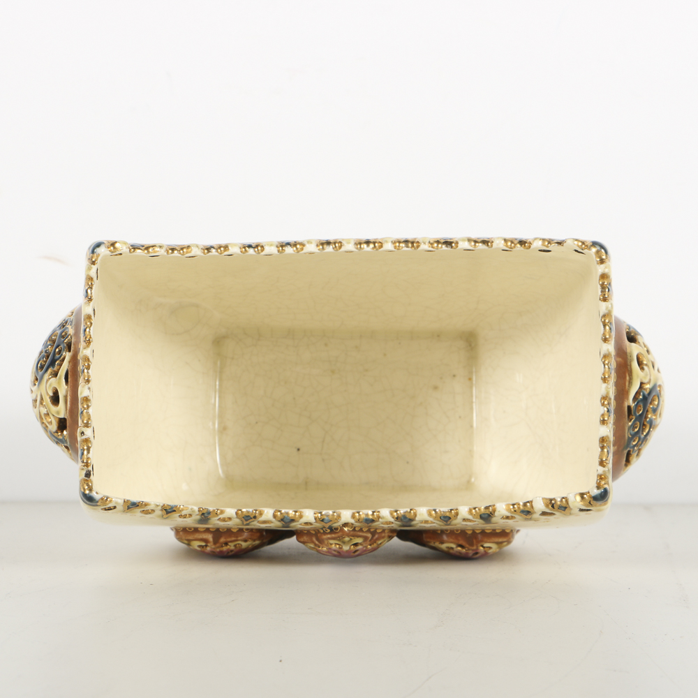 19th-Century Zsolnay Reticulated Ceramic Centerpiece