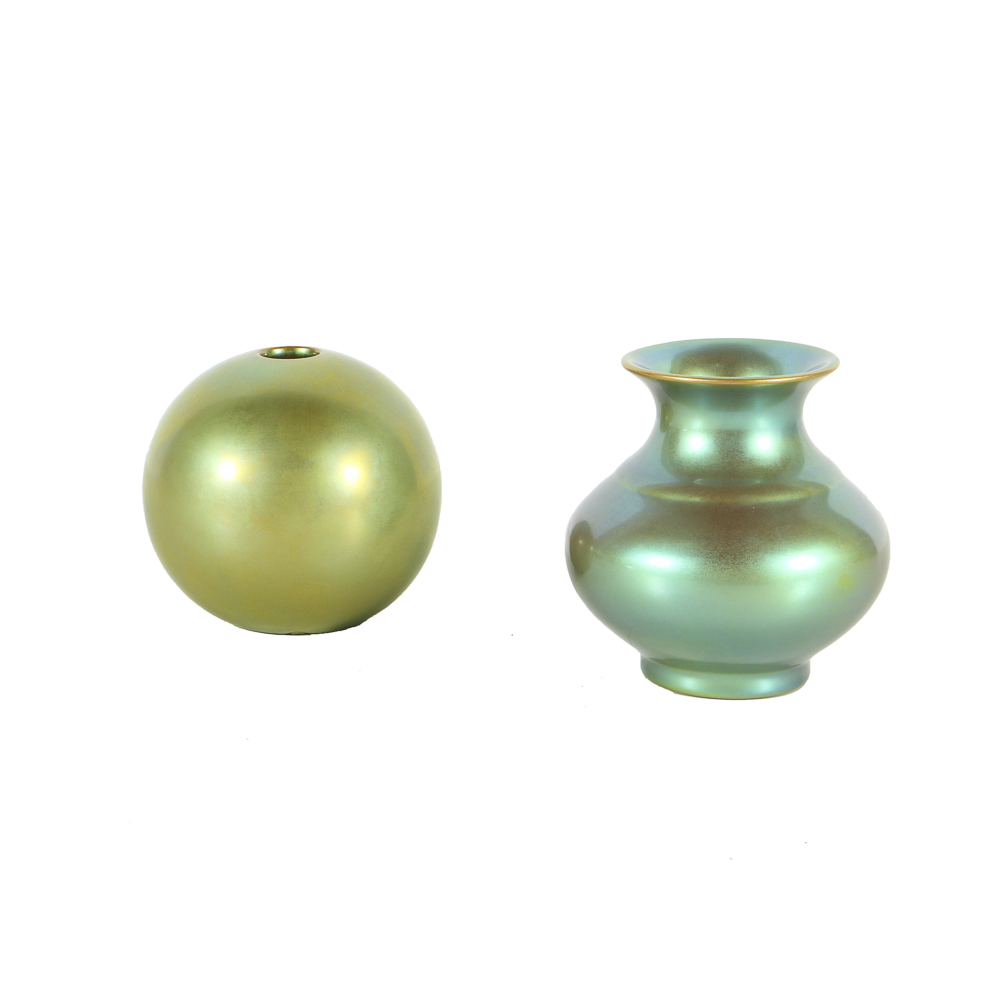 Zsolnay Pottery Ceramic Bud Vases