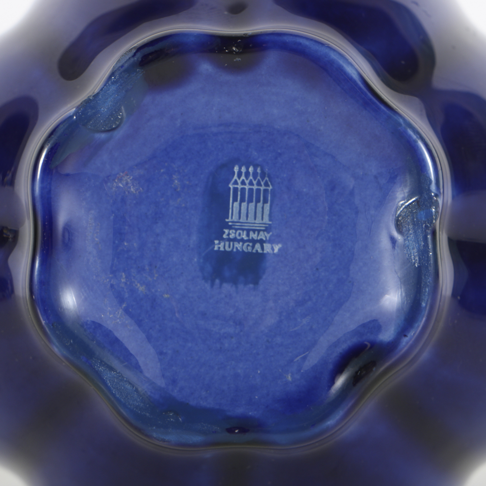 Zsolnay Pottery Ceramic Cobalt Vase
