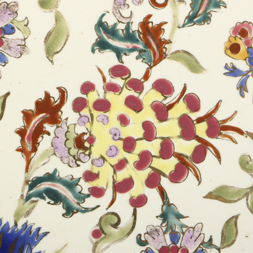 19th-Century Fischer J. Hand Painted Ceramic Charger