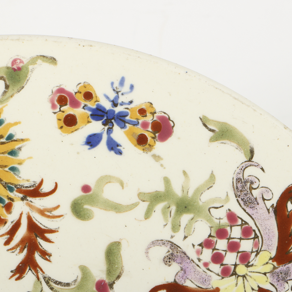 19th-Century Fischer J. Hand Painted Ceramic Charger