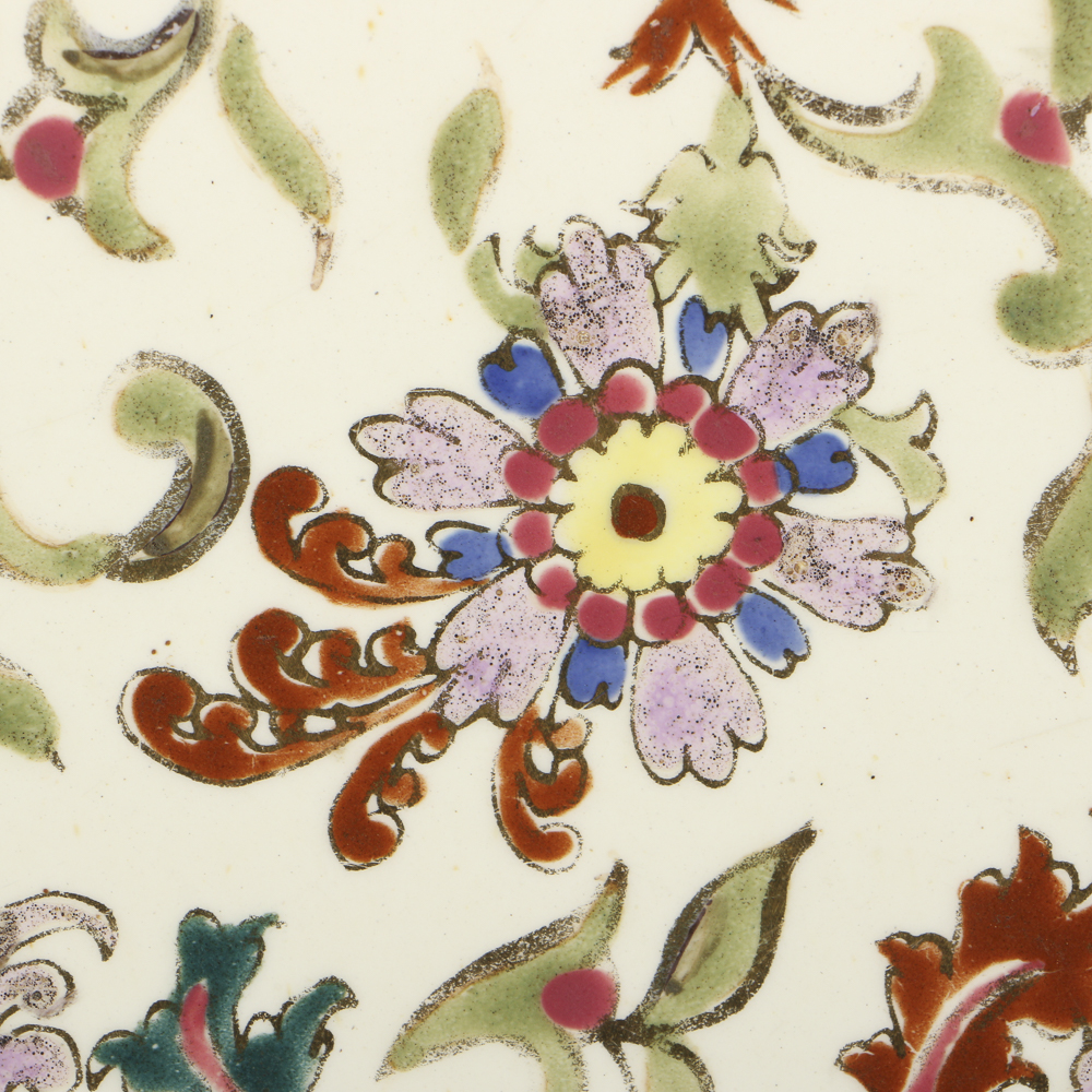 19th-Century Fischer J. Hand Painted Ceramic Charger