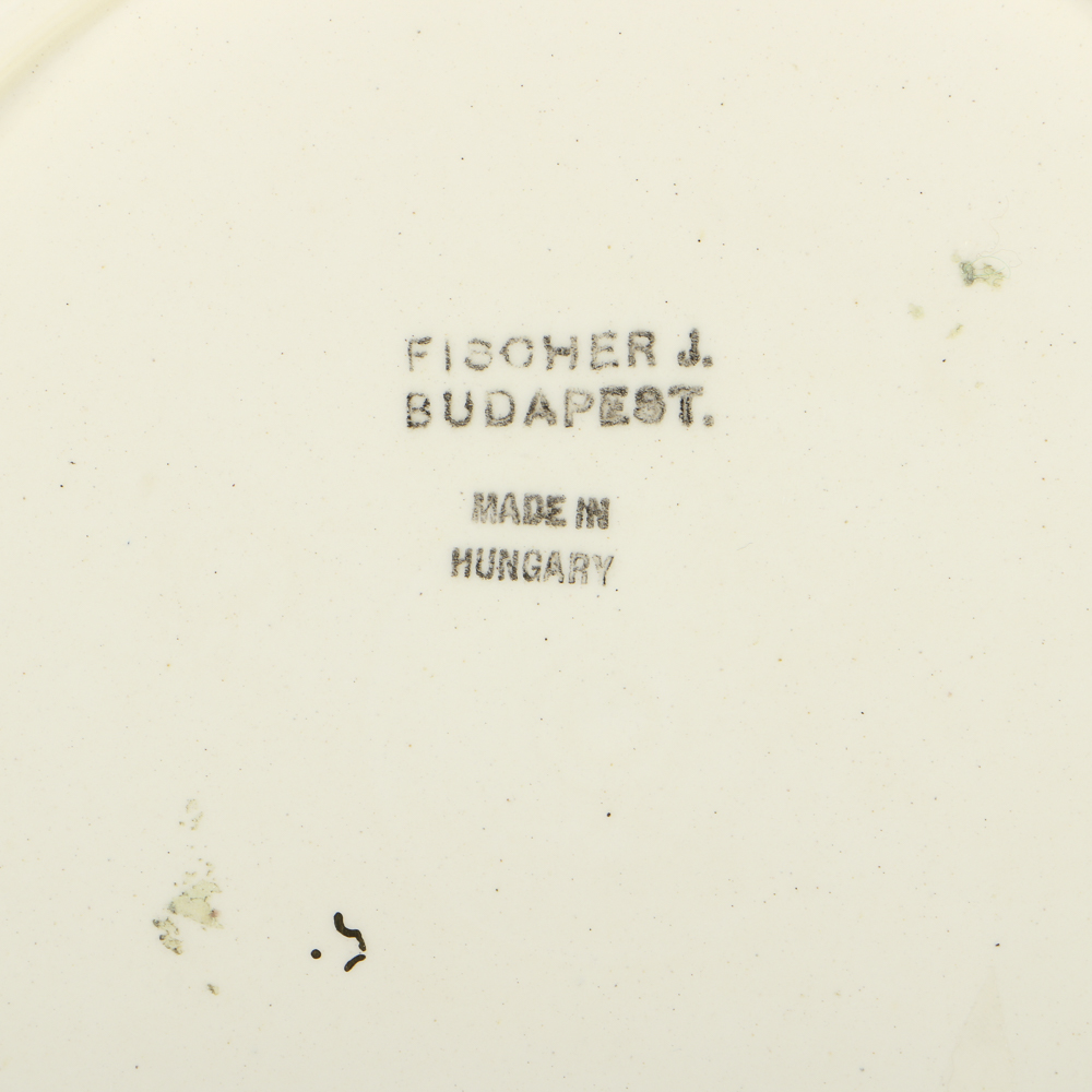 19th-Century Fischer J. Hand Painted Ceramic Charger