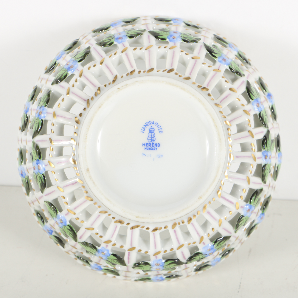 Herend  Porcelain Lattice Bowl