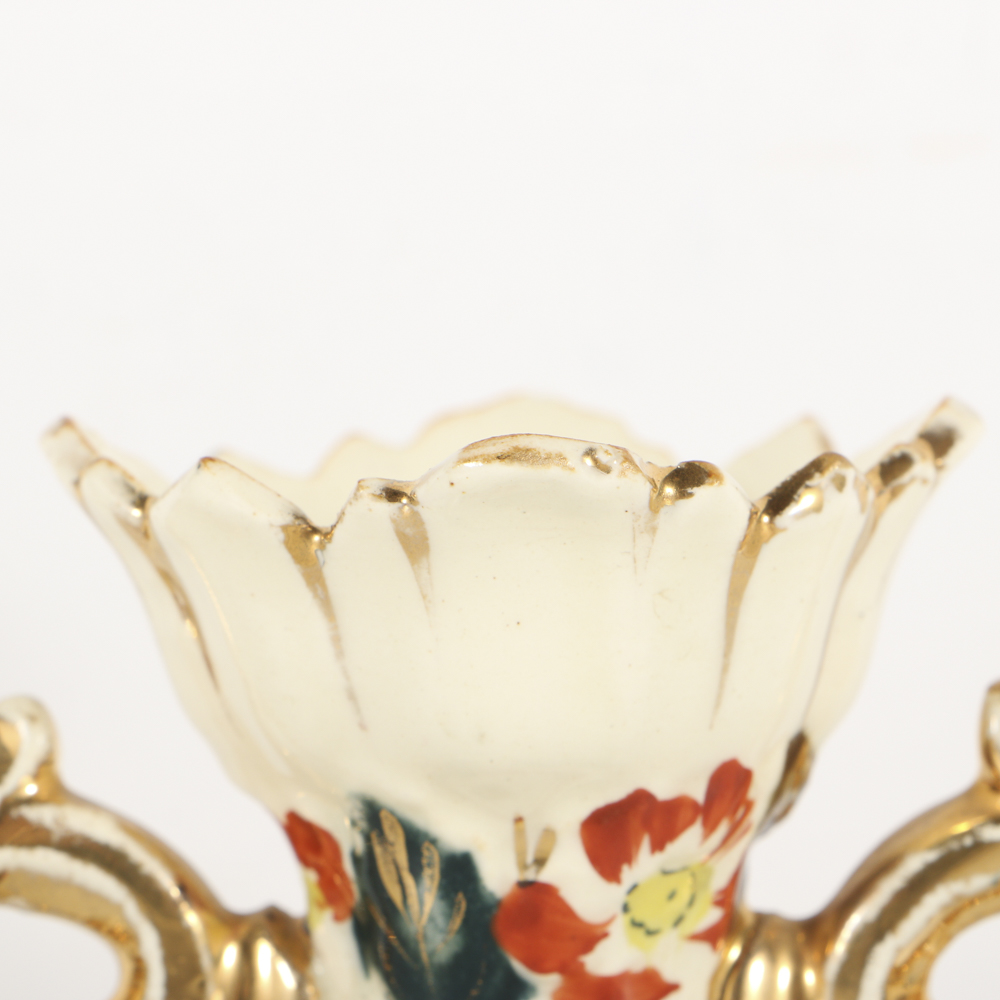 19th-Century Fischer J. Reticulated Ceramic Urn