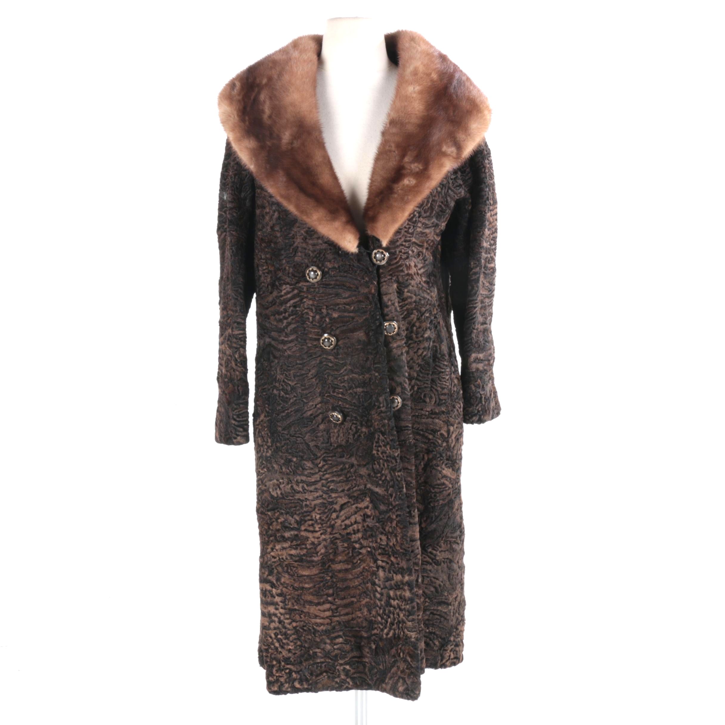 J.C. Kramer Persian Lamb Coat with Mink collar