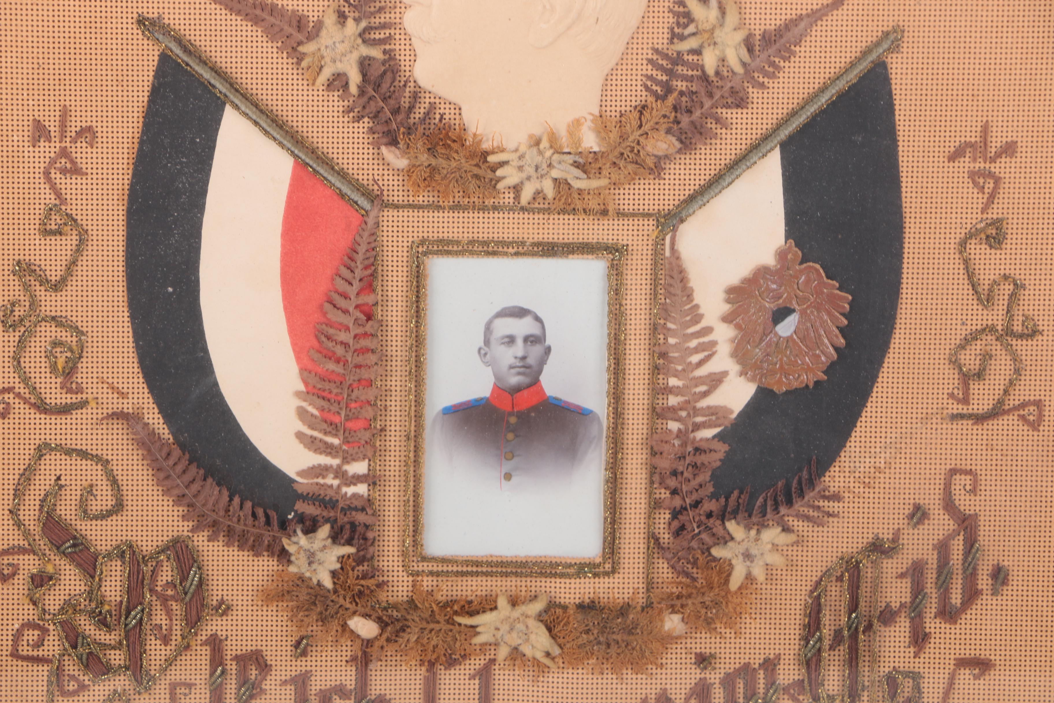 Antique German Language Military Service Shadow Box