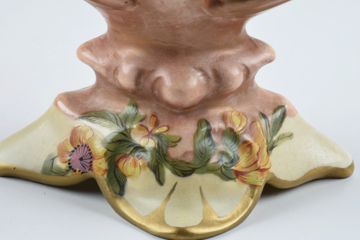 19th-Century Fischer J. Hand Painted Ceramic Ewer