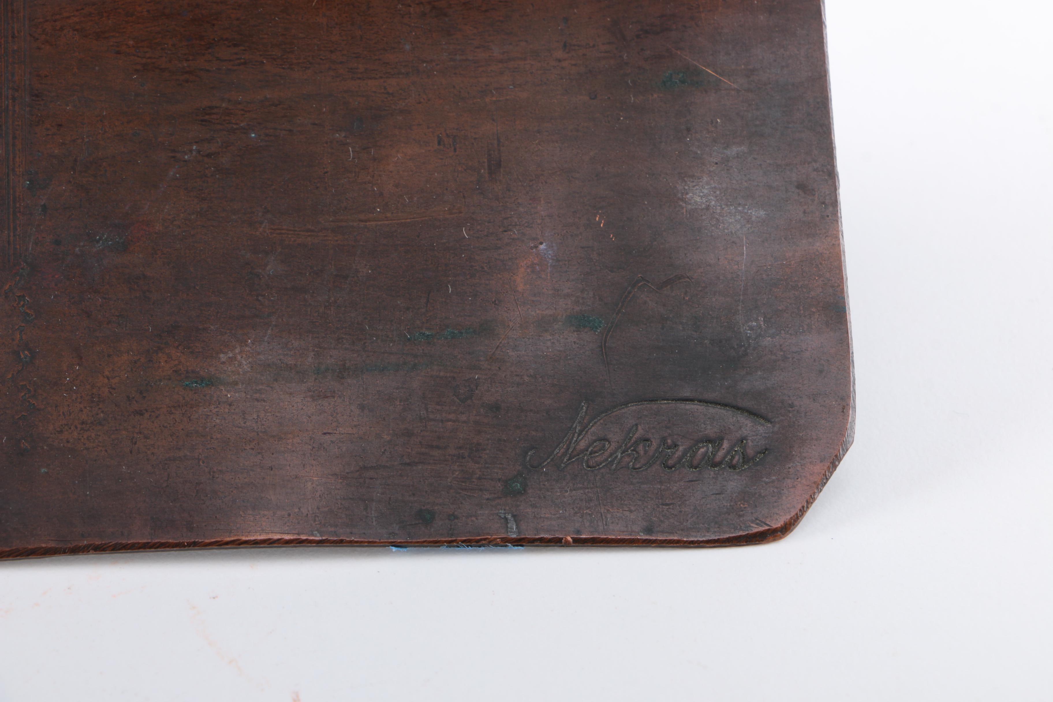 Bird-Themed Decorations Including Copper Nekras Bookend