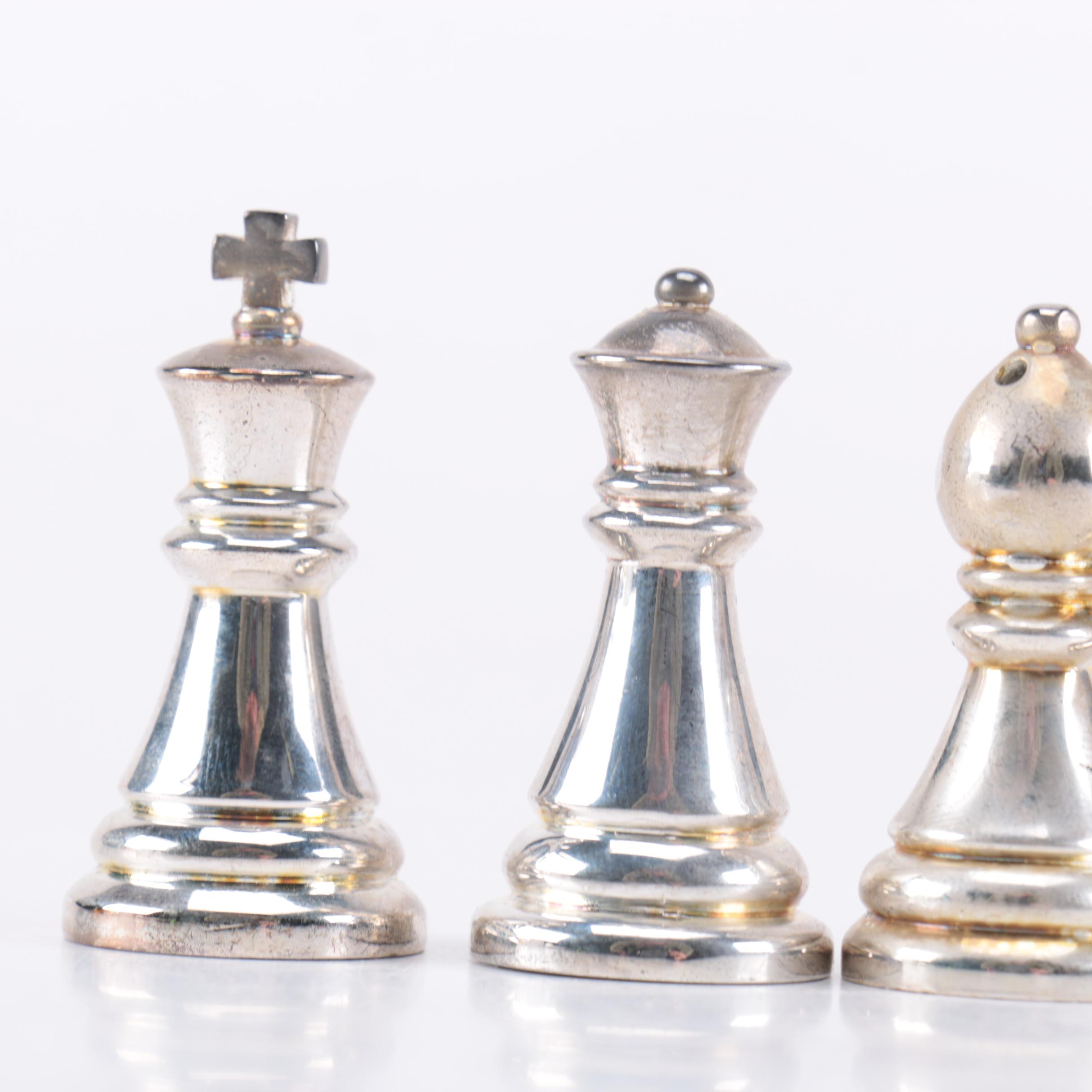 Towle Chess Themed Salt and Pepper Shakers
