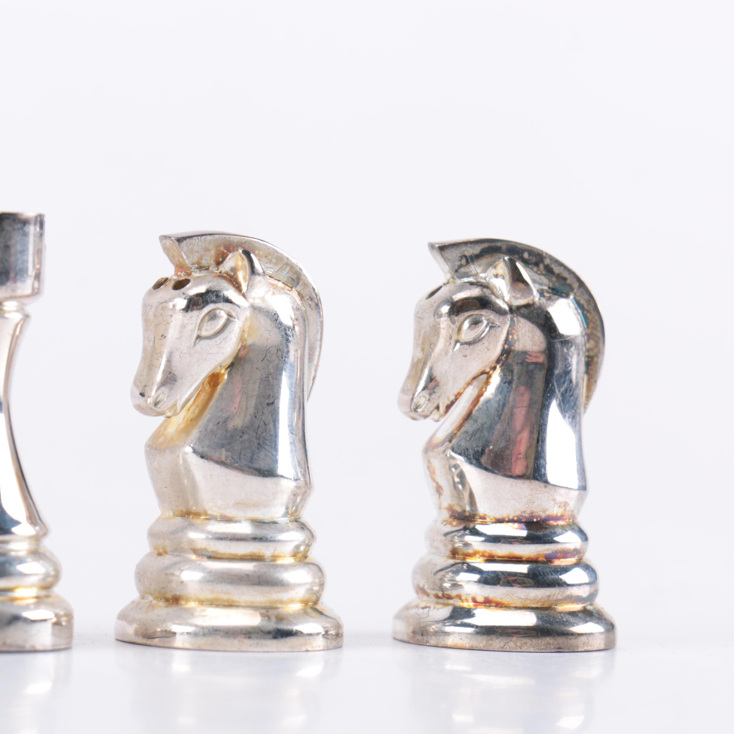 Towle Chess Themed Salt and Pepper Shakers