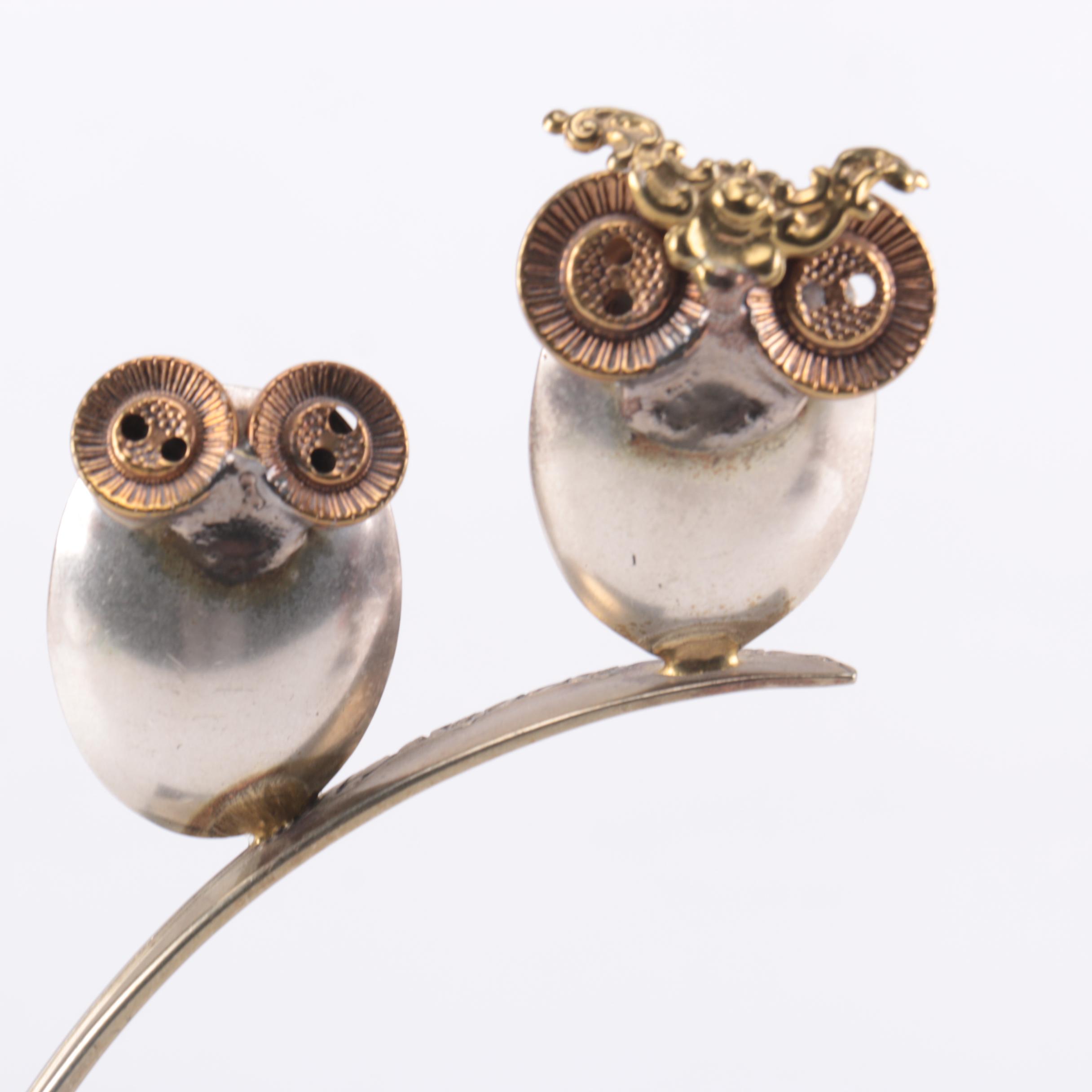 Raul Zuniga Spoon Art Owl Sculpture 1972 Casa Del Arte