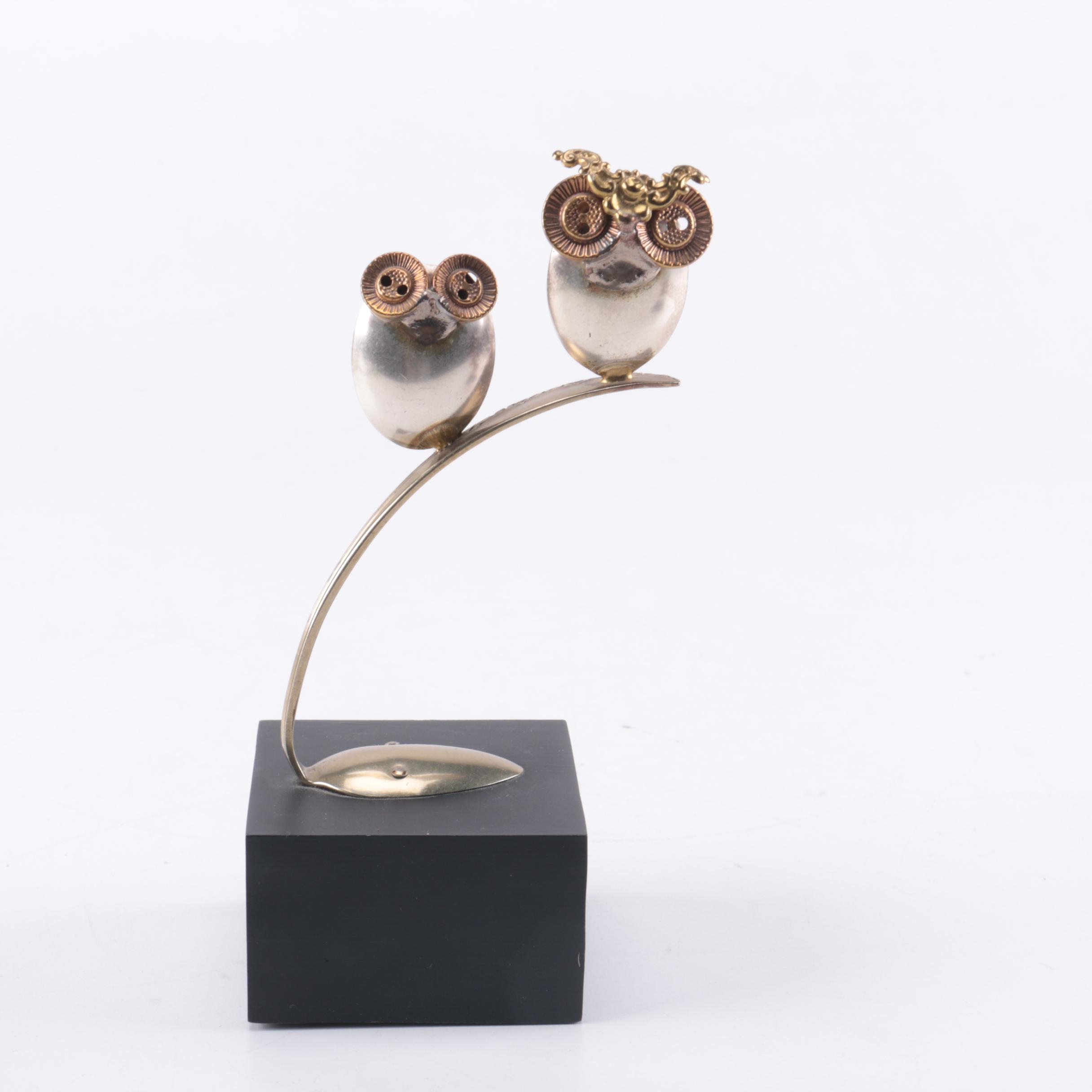 Raul Zuniga Spoon Art Owl Sculpture 1972 Casa Del Arte