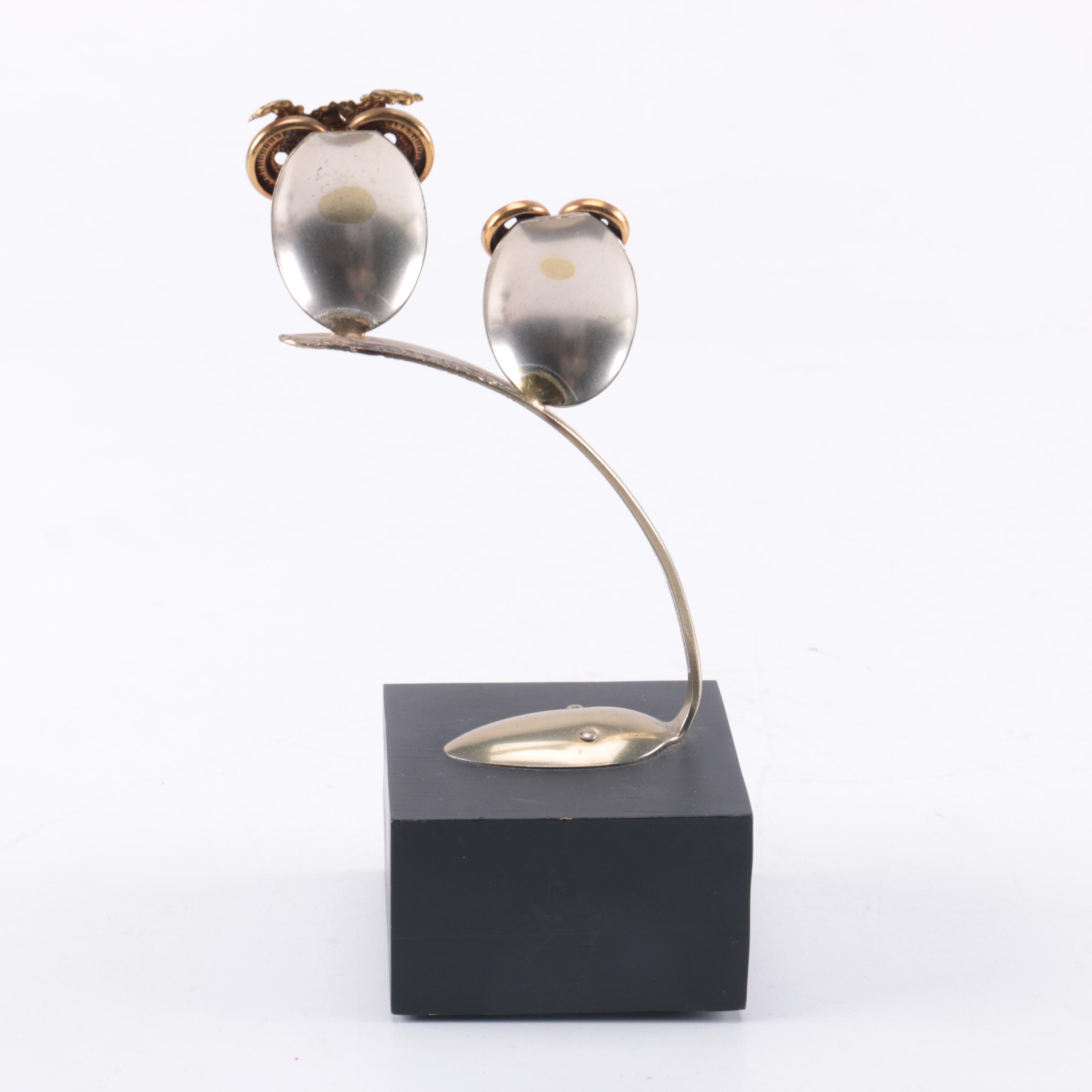 Raul Zuniga Spoon Art Owl Sculpture 1972 Casa Del Arte