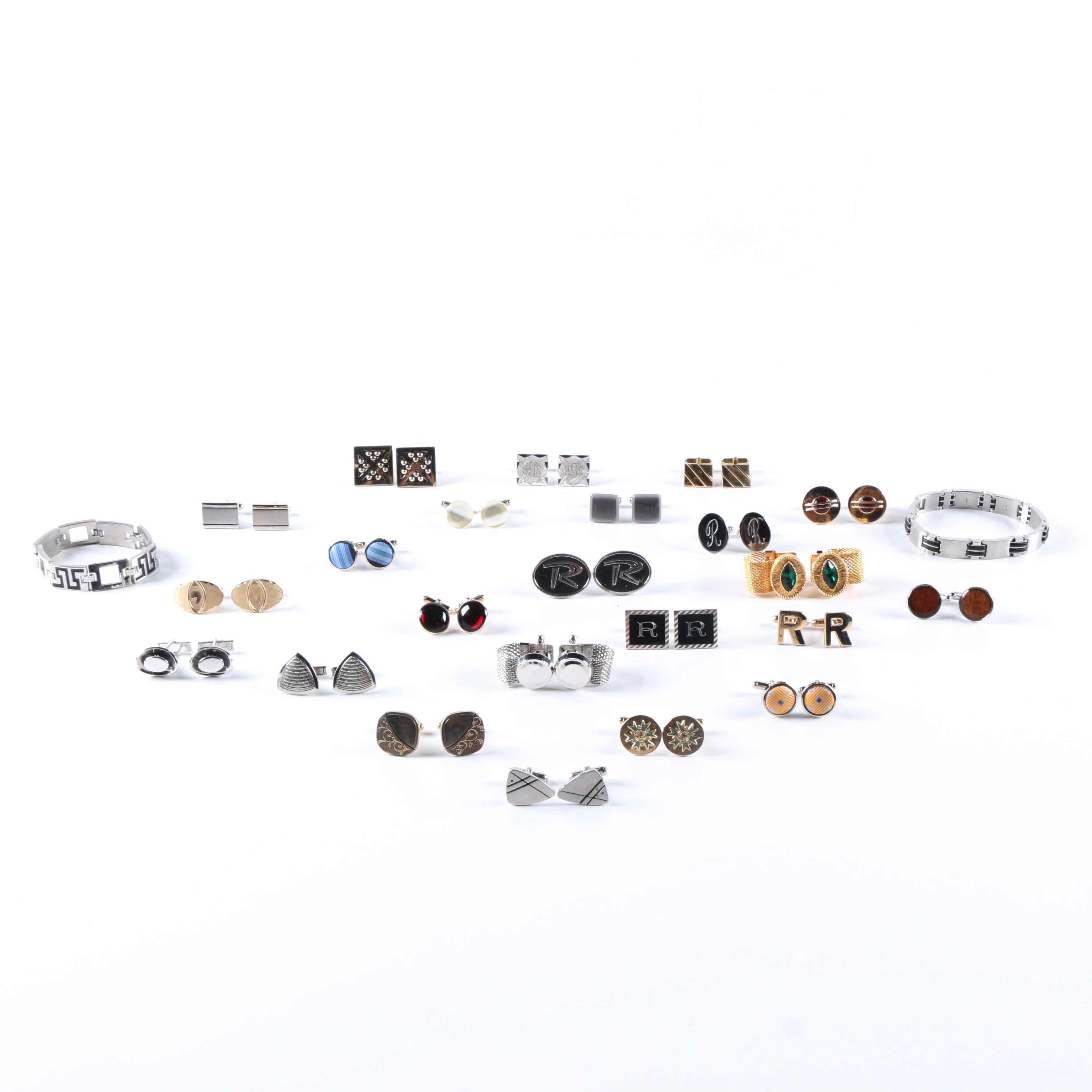 Collection of Cufflinks and Bracelets