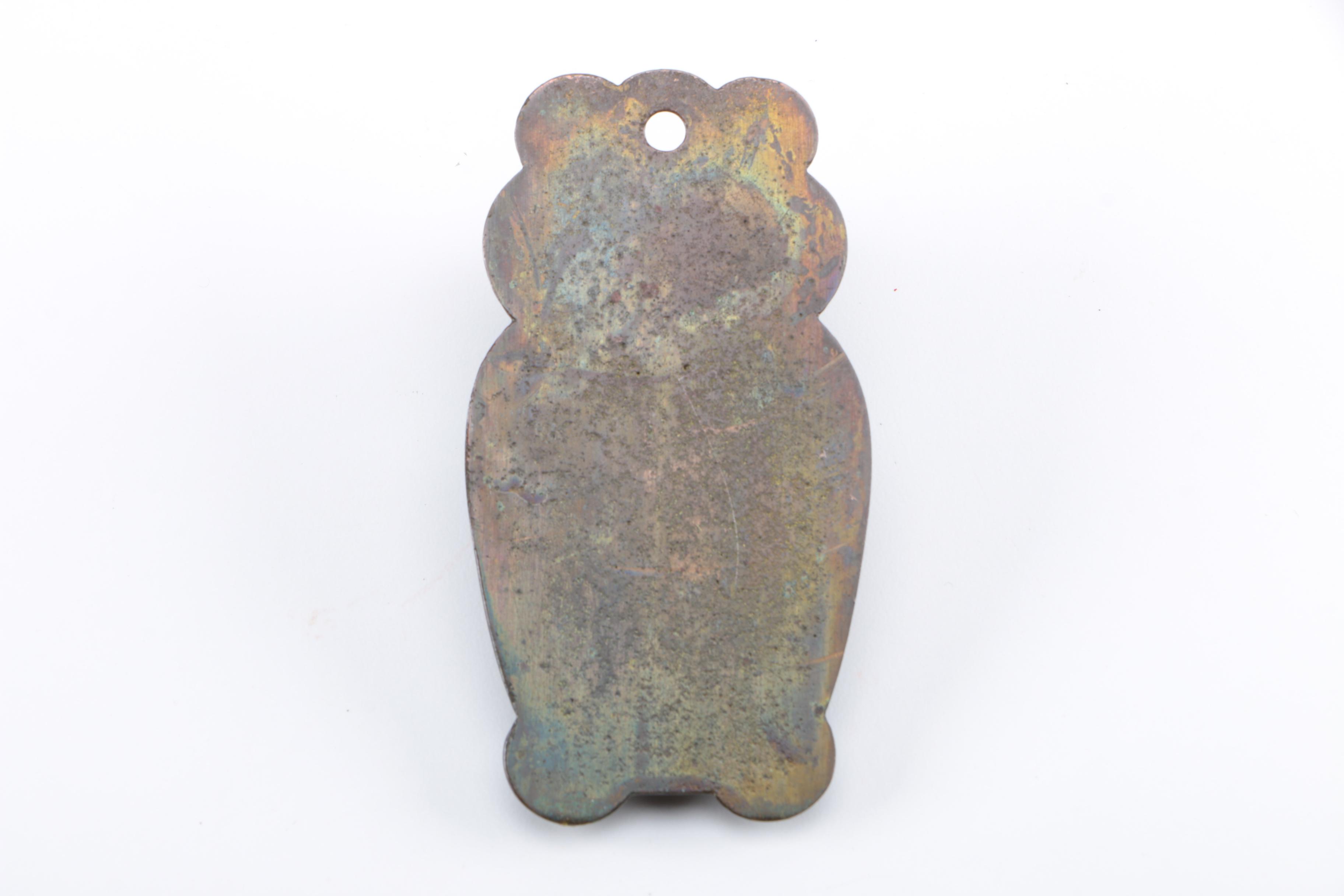 Antique Victorian Cast Metal Owl Clip