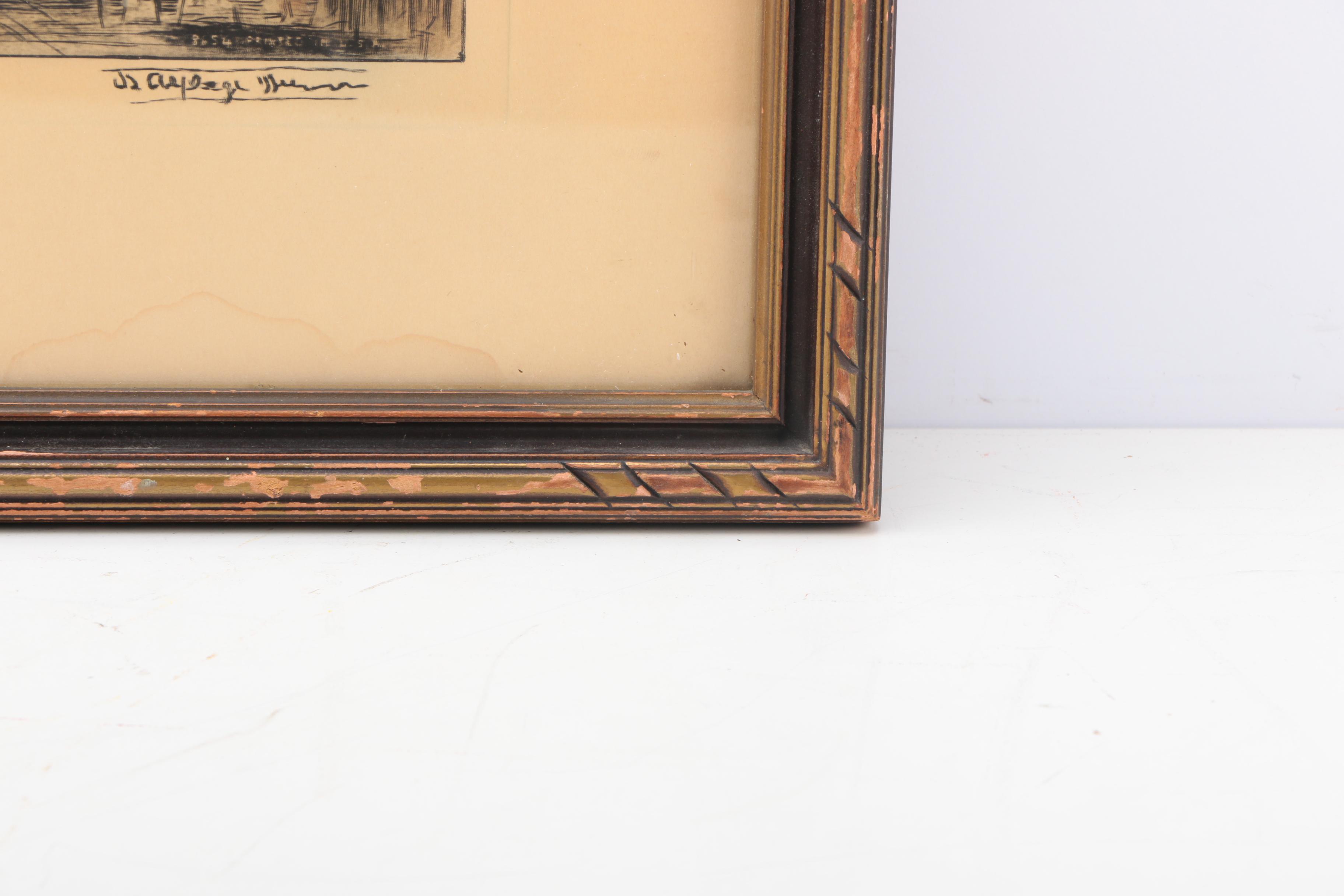 Reproduction Print After James Alphege Brewer's "Rheims Cathedral (West Front)"