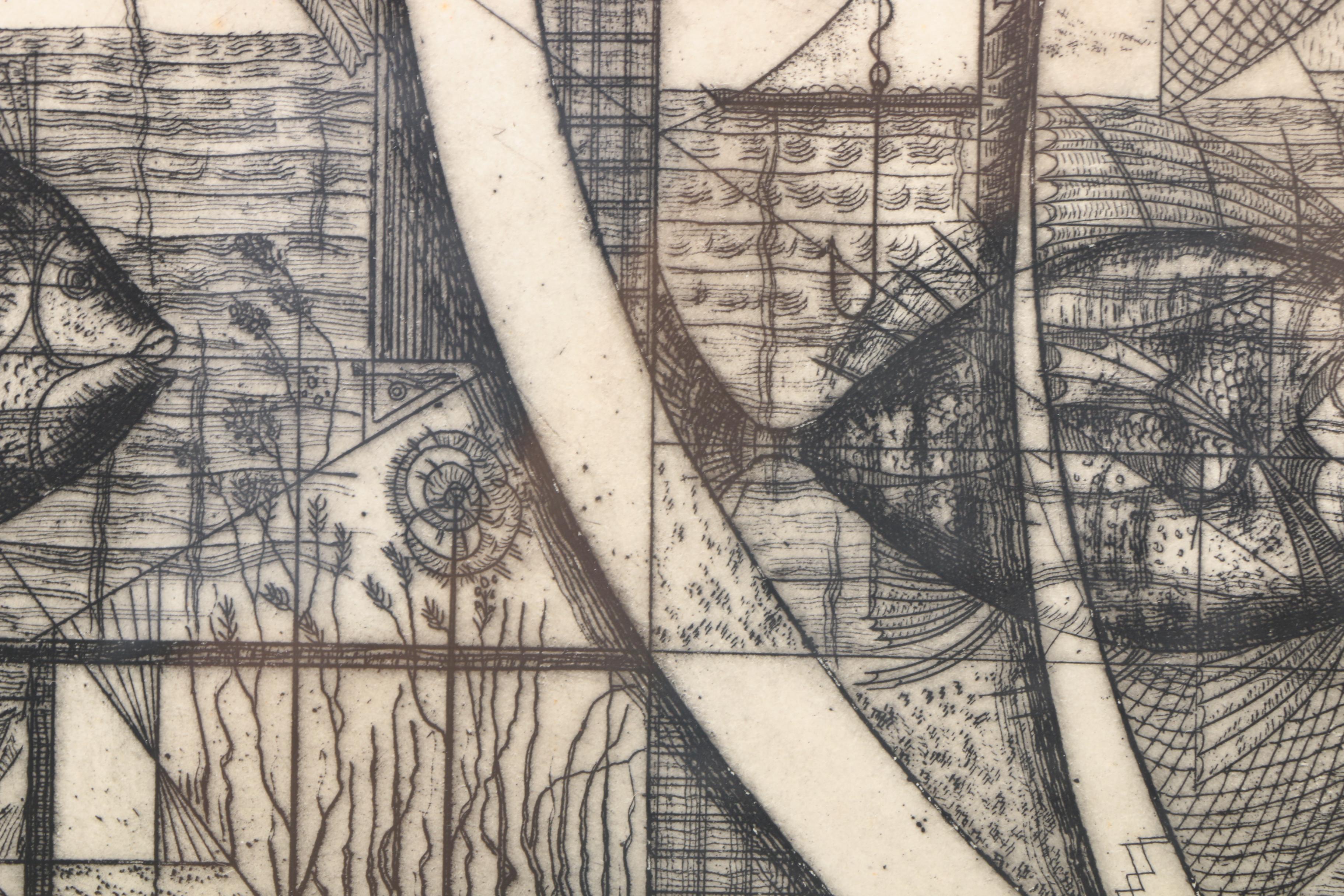 Julio Prieto Nespereira Artist Proof Etching on Paper "Recuerdos de mis Retonos Gallegos"