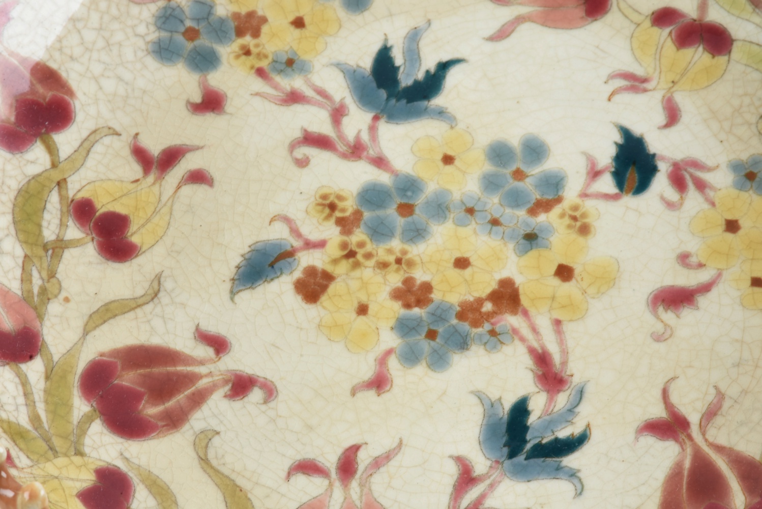 19th-Century Zsolnay Reticulated Ceramic Console Bowl