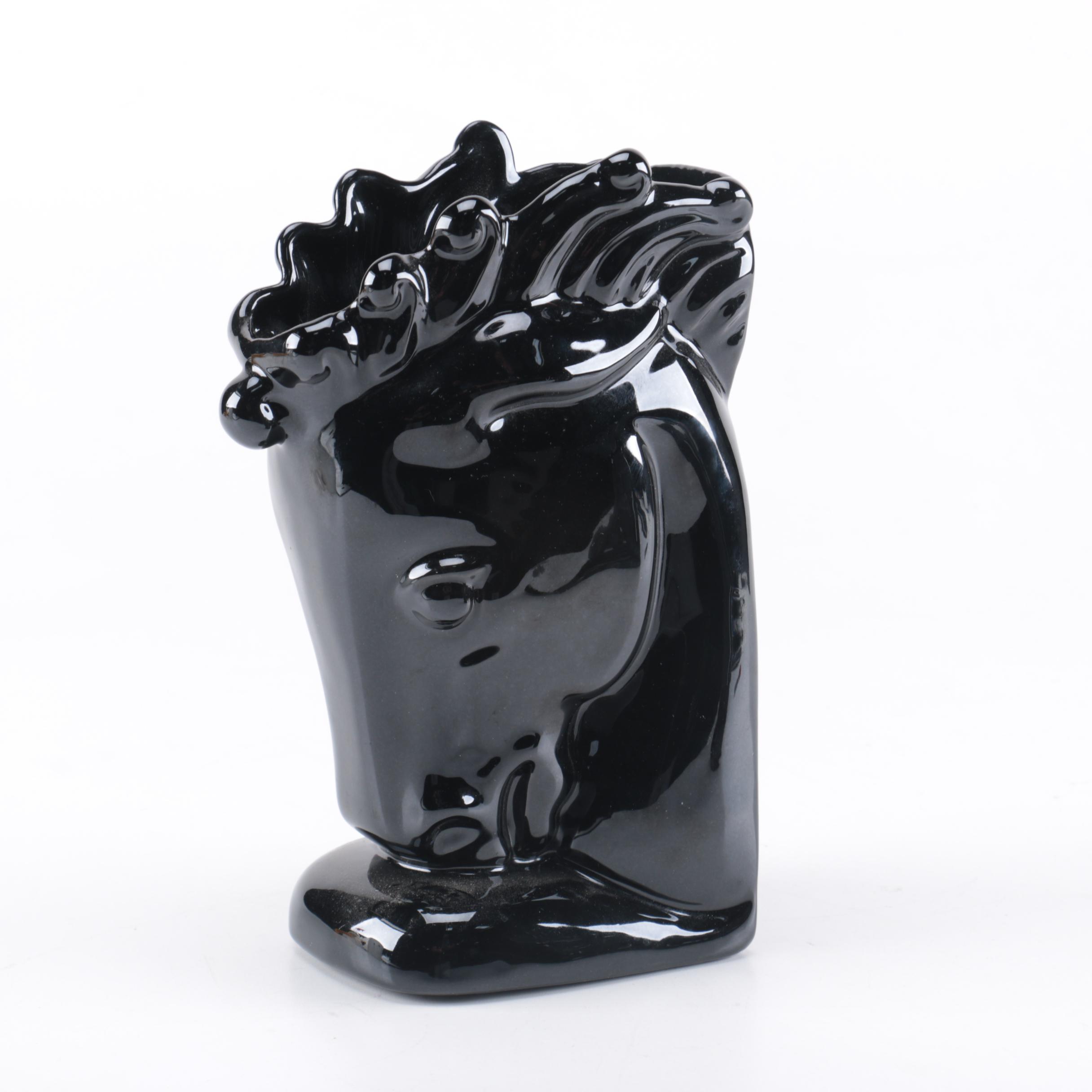 Royal Haegar Art Deco Style Ceramic Horse Head Vases