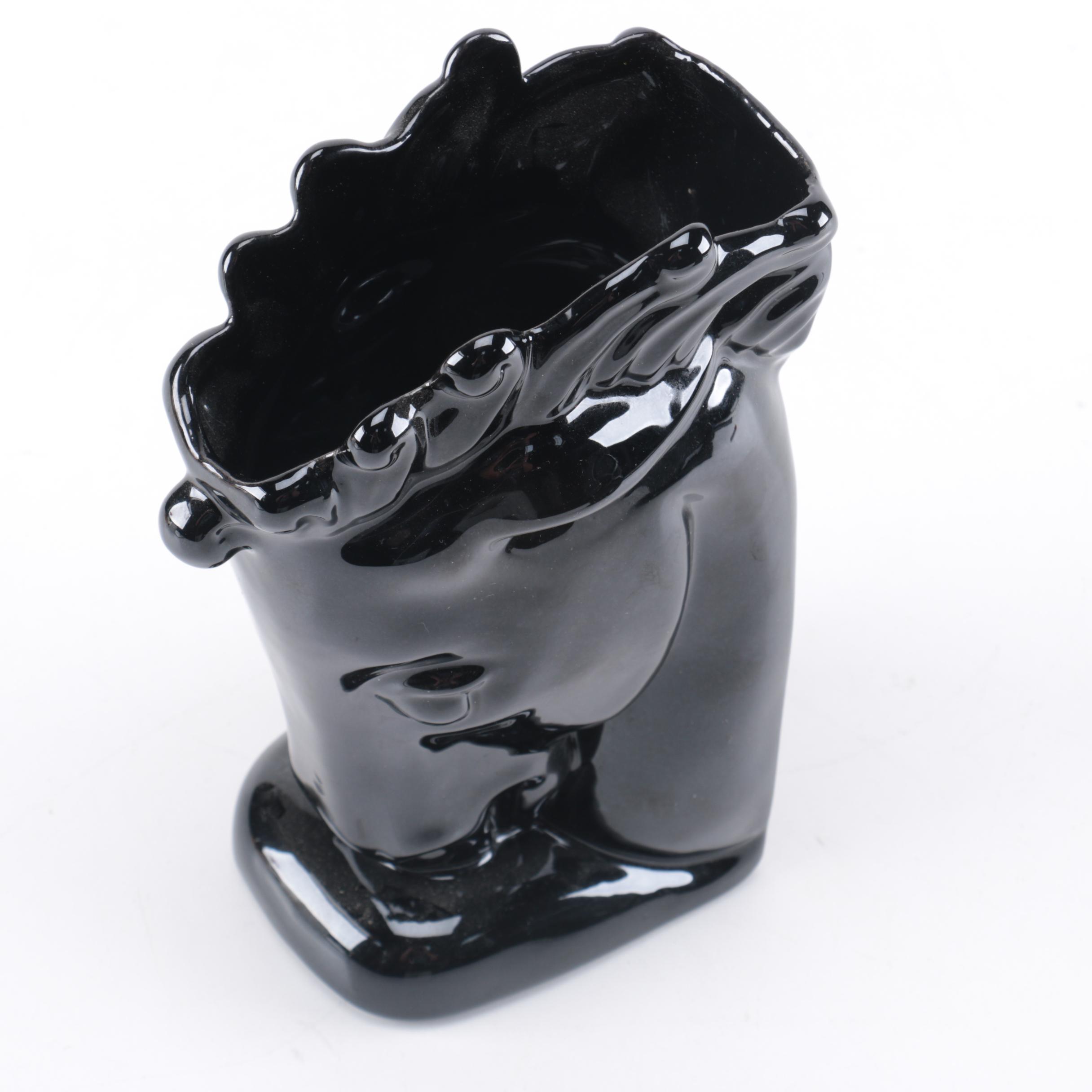 Royal Haegar Art Deco Style Ceramic Horse Head Vases