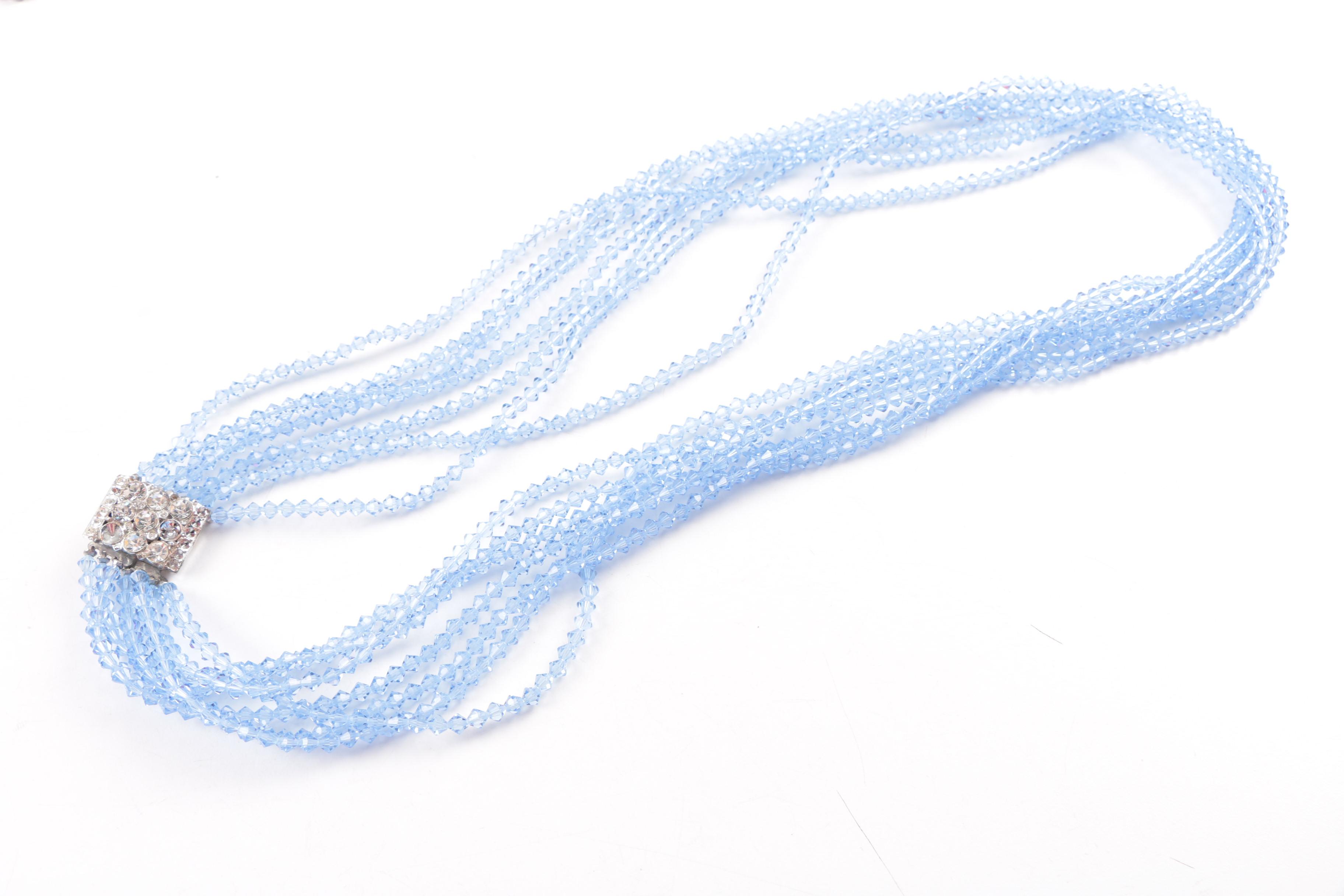 Collection of Blue Tone Jewelry Including Trifari