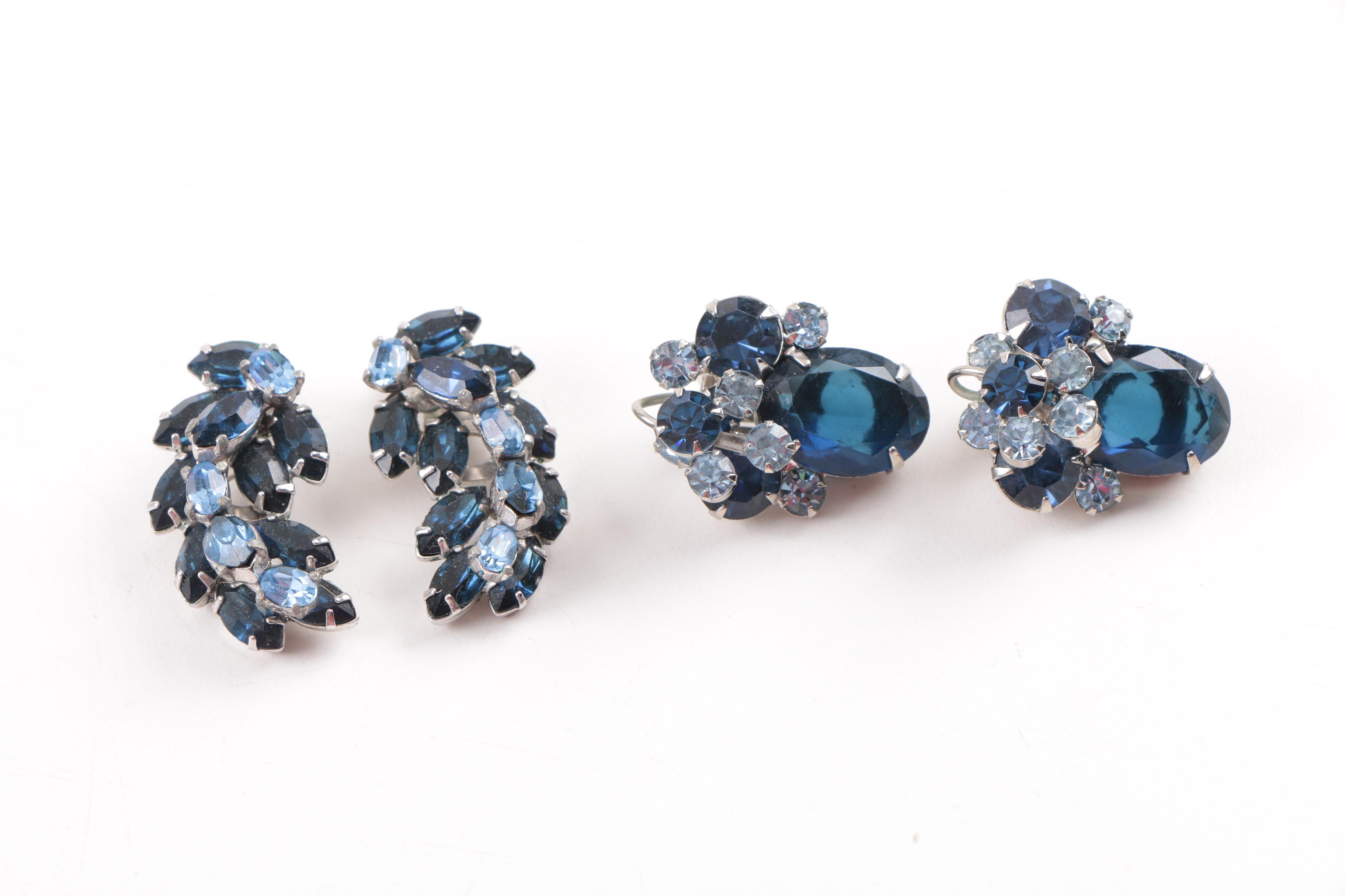 Collection of Blue Tone Jewelry Including Trifari