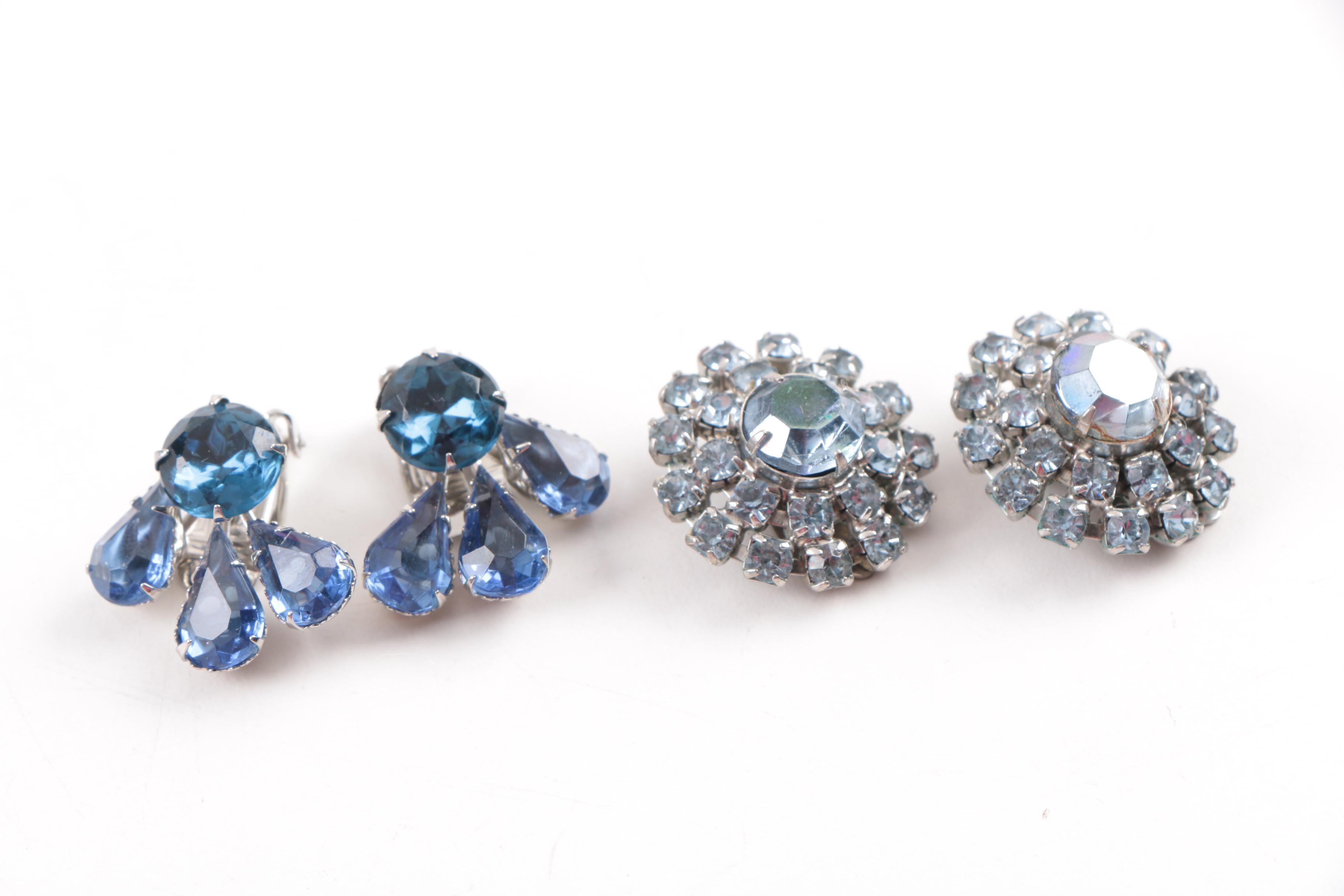 Collection of Blue Tone Jewelry Including Trifari