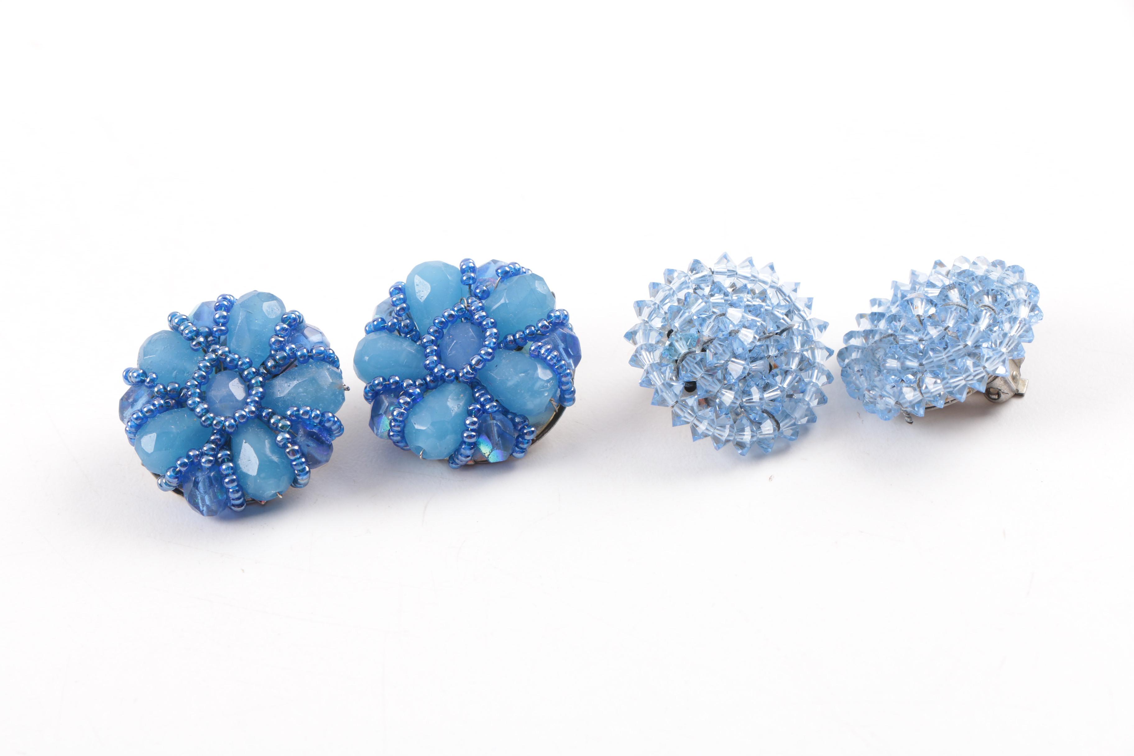 Collection of Blue Tone Jewelry Including Trifari