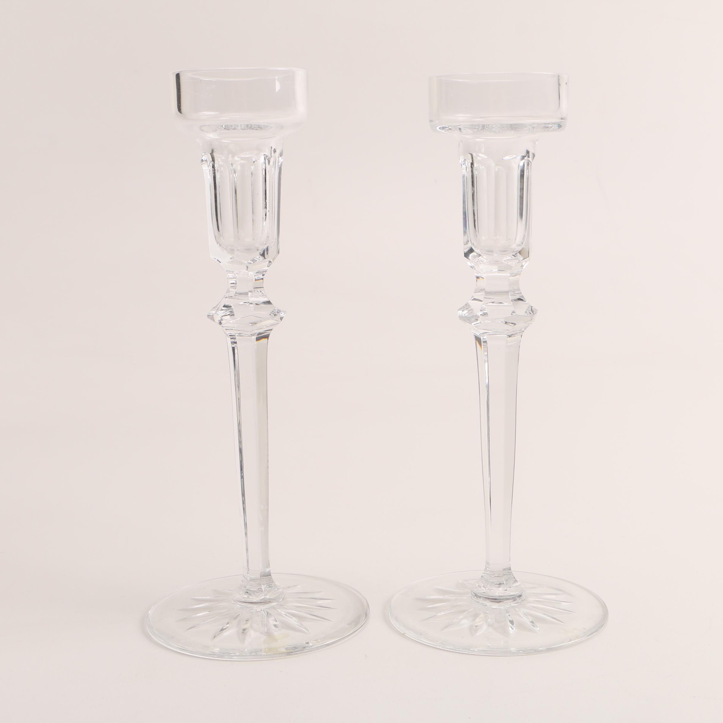 Rogaska and Waterford Crystal Candlesticks