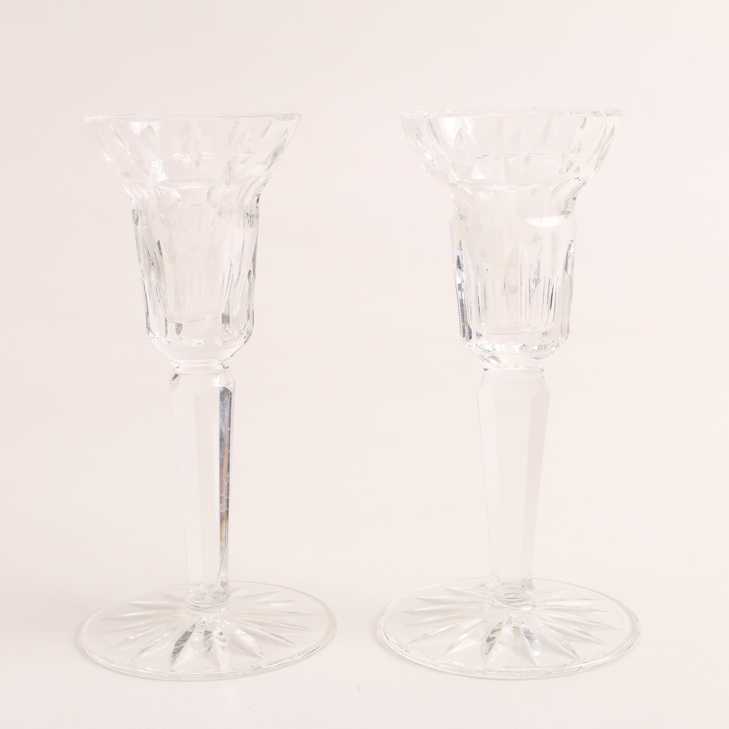 Rogaska and Waterford Crystal Candlesticks
