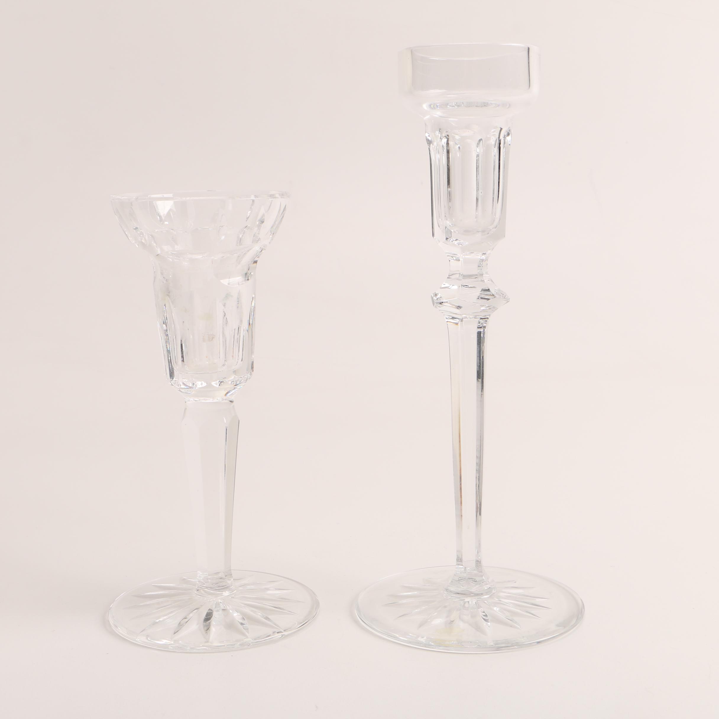 Rogaska and Waterford Crystal Candlesticks