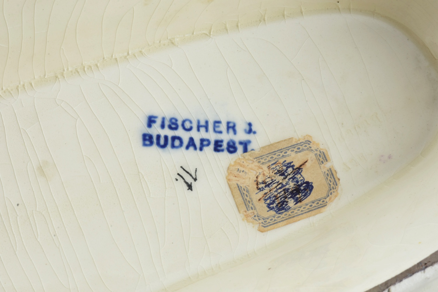 19th-Century Fischer J. Reticulated Ceramic Handled Centerpiece